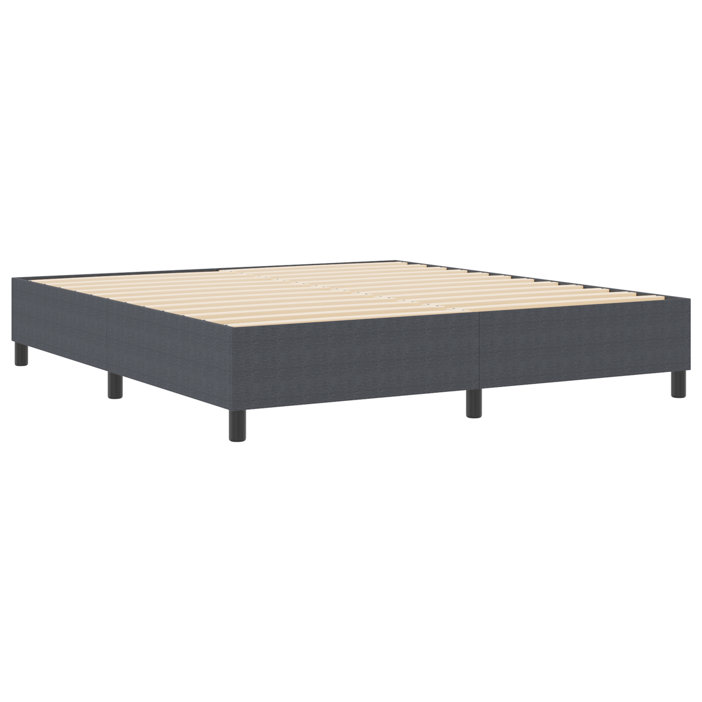 Box Spring Seng Mørkegrå 180 X 200 Cm Corduroy Stof
