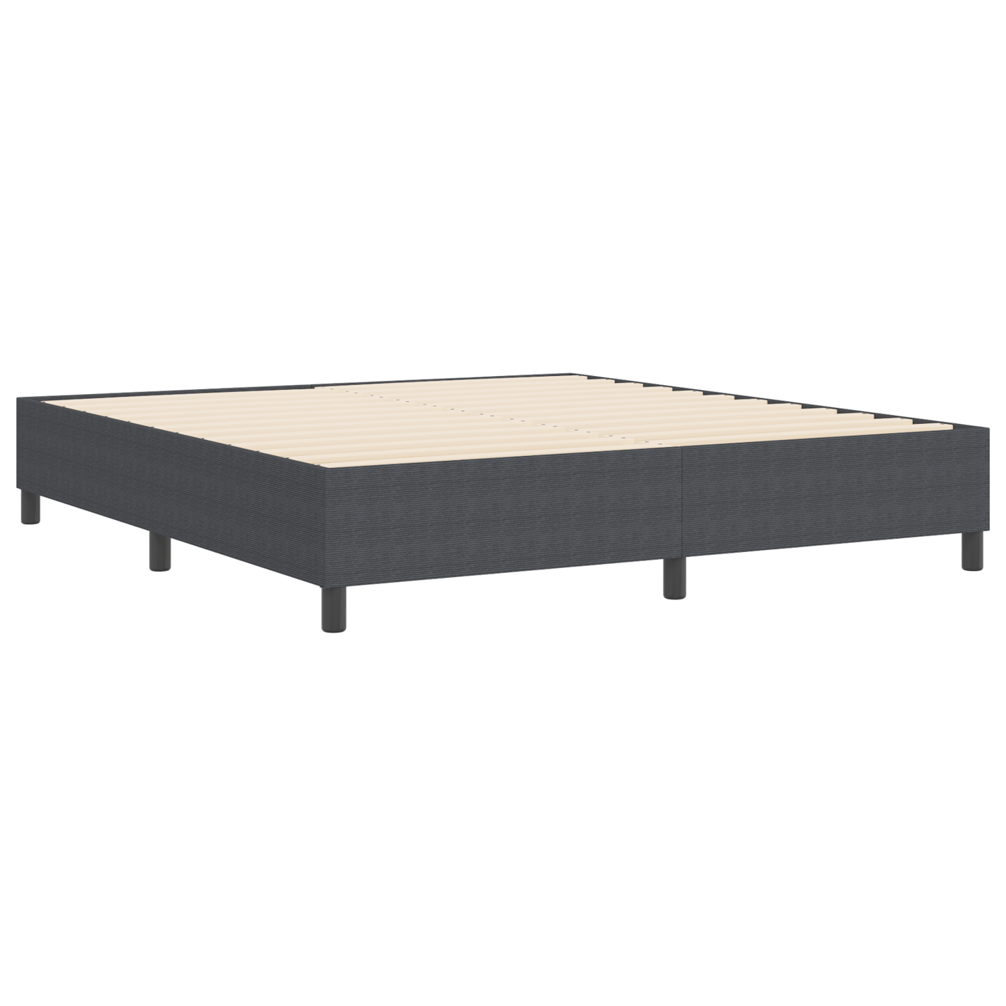 Box Spring Seng Mørkegrå 180 X 200 Cm Corduroy Stof