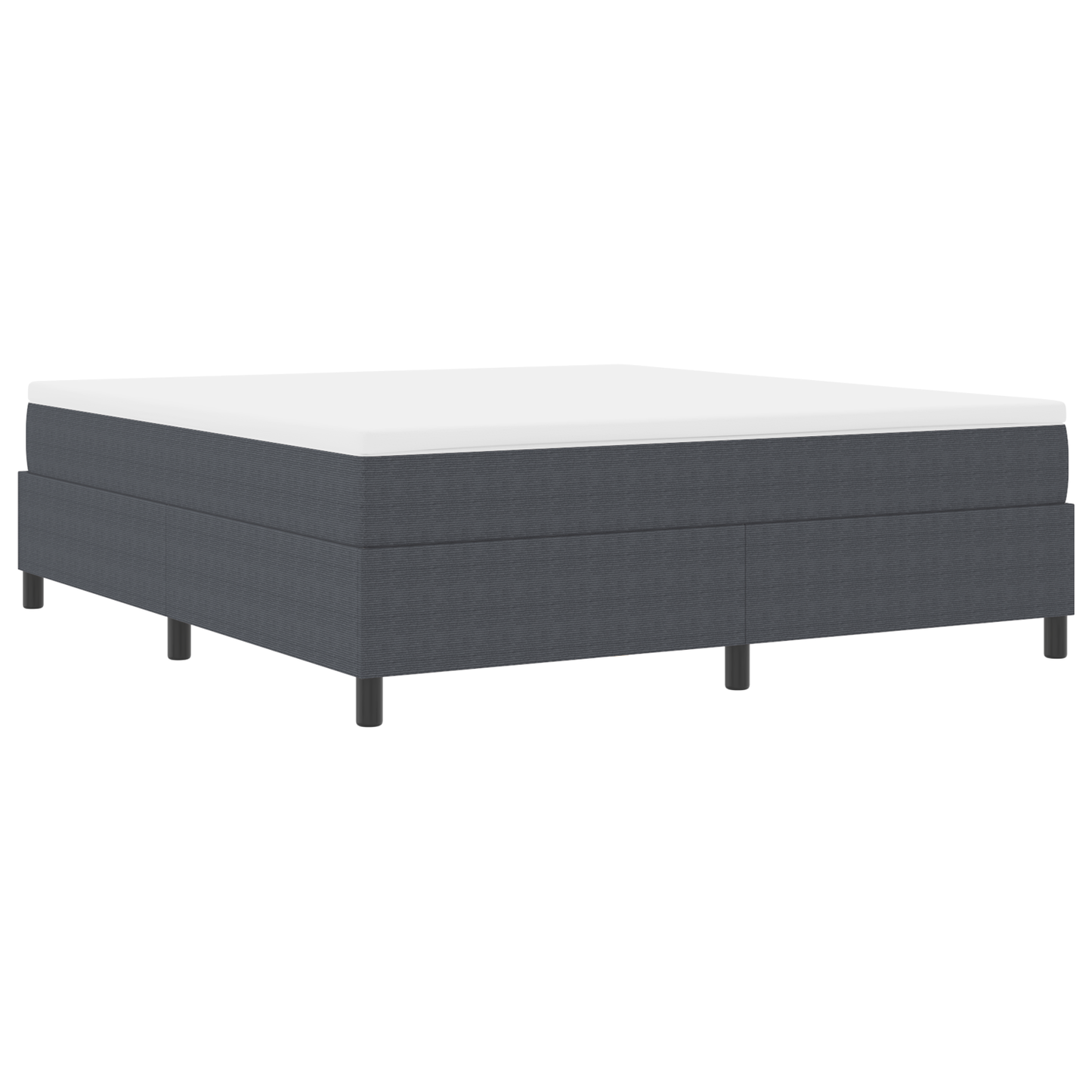 Box Spring Seng Mørkegrå 180 X 200 Cm Corduroy Stof