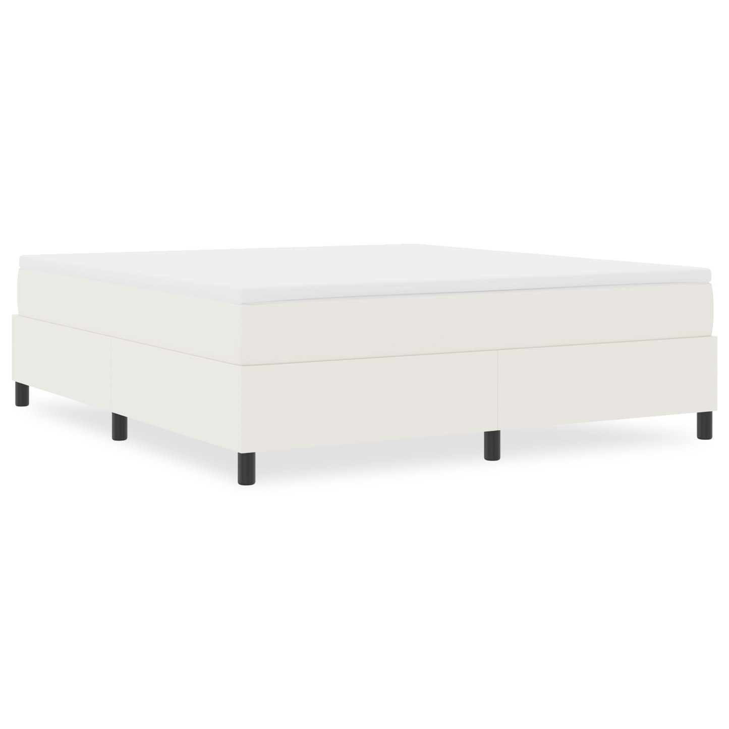 Box Spring Seng Creme 180 X 200 Cm Corduroy Stof