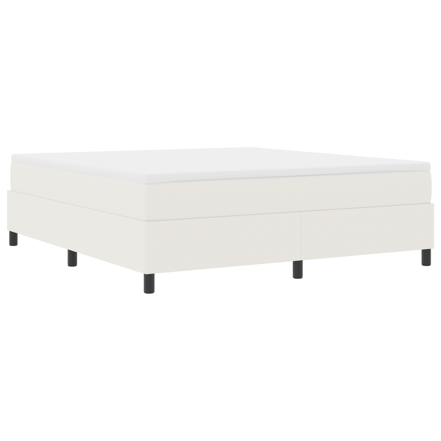Box Spring Seng Creme 180 X 200 Cm Corduroy Stof