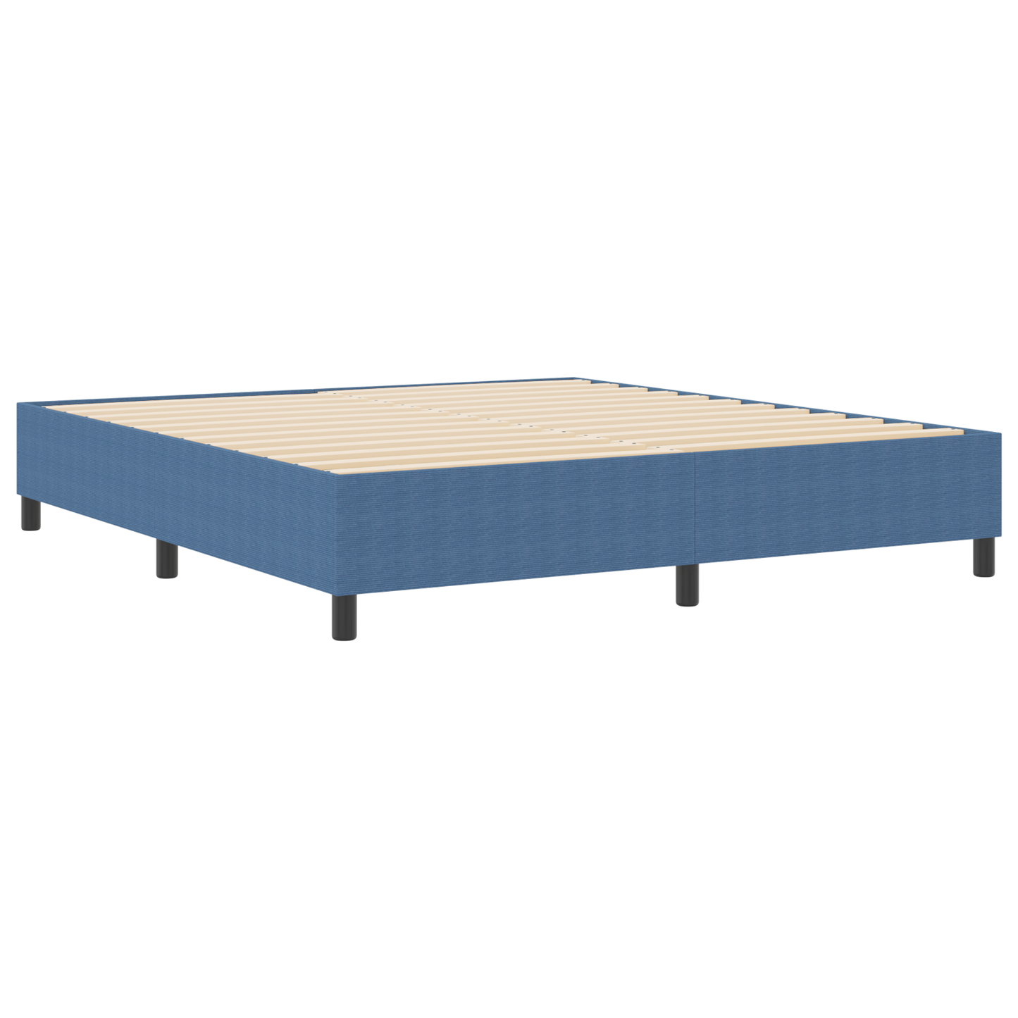 Box Spring Seng Blå 180 X 200 Cm Corduroy Stof