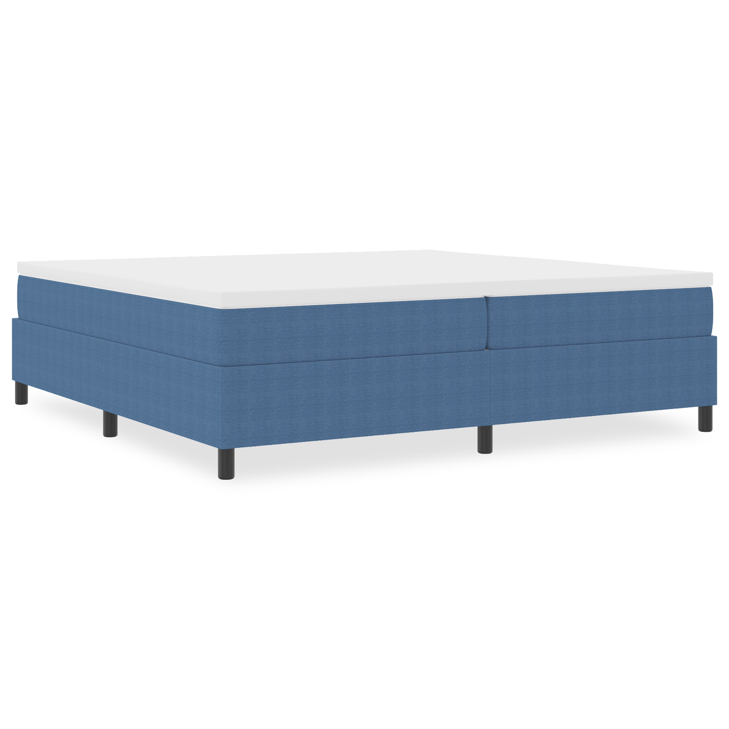 Box Spring Seng Blå 200 X 200 Cm Corduroy Stof