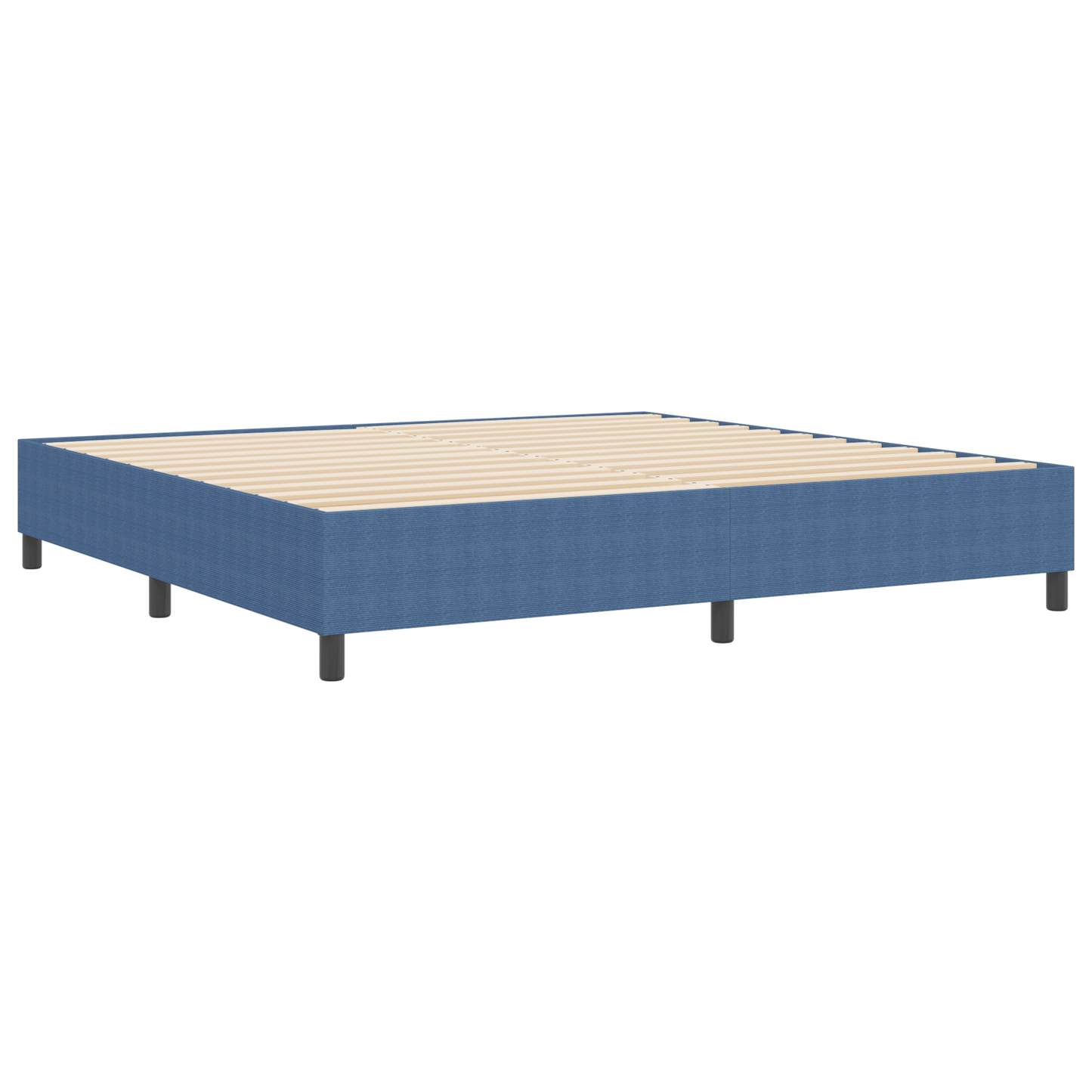 Box Spring Seng Blå 200 X 200 Cm Corduroy Stof