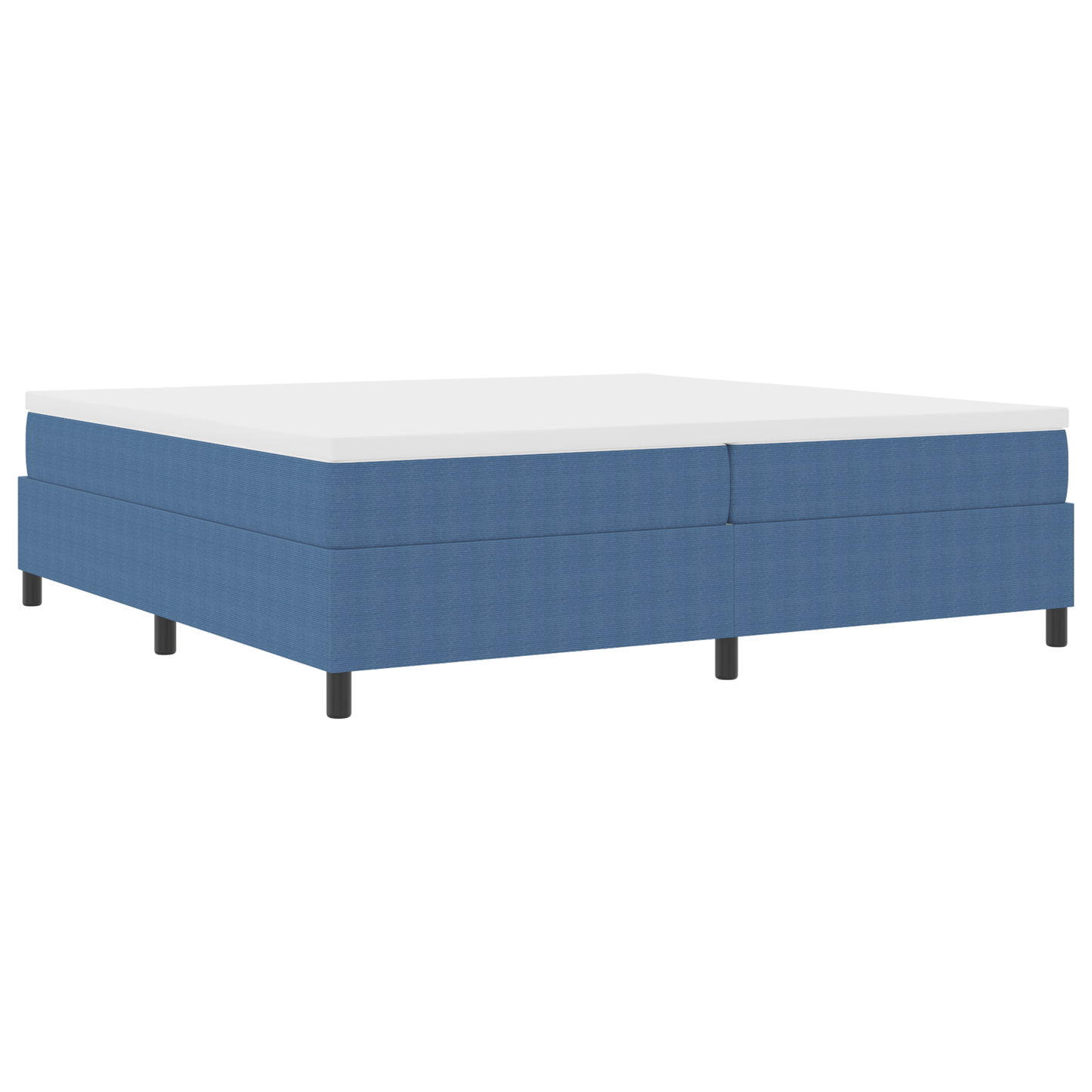 Box Spring Seng Blå 200 X 200 Cm Corduroy Stof