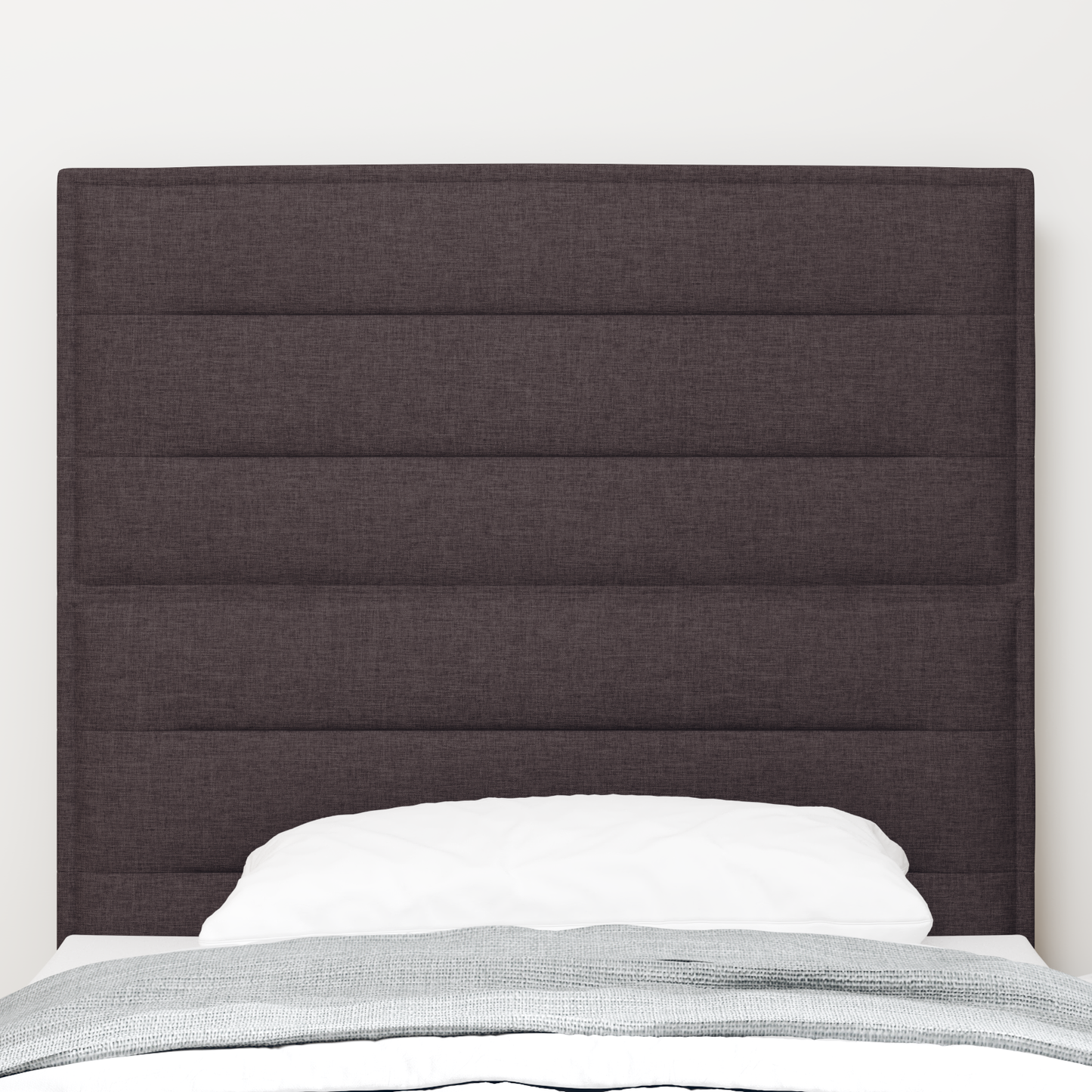 Sengegavl Linjes Design Mørkebrun 100 Cm Stof