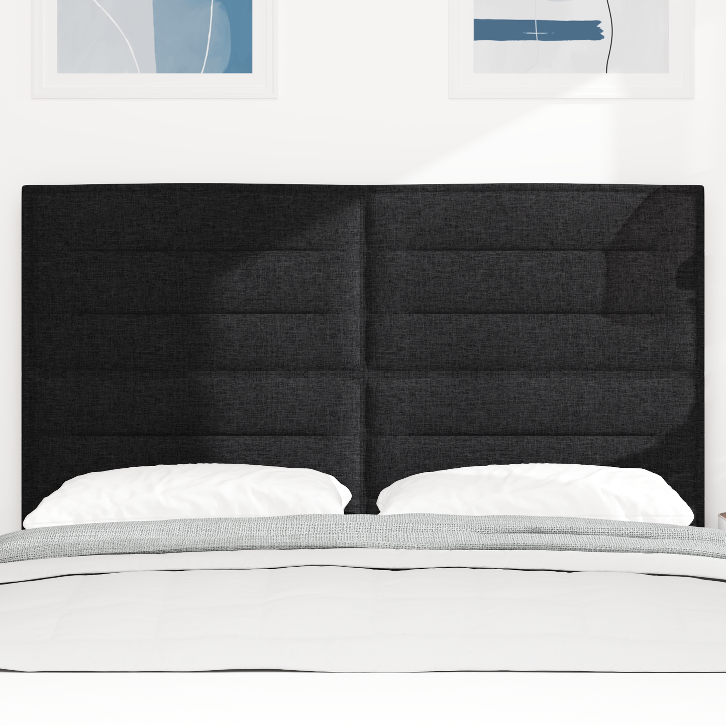 Senggavl Linje Design Sort 160 Cm Stof
