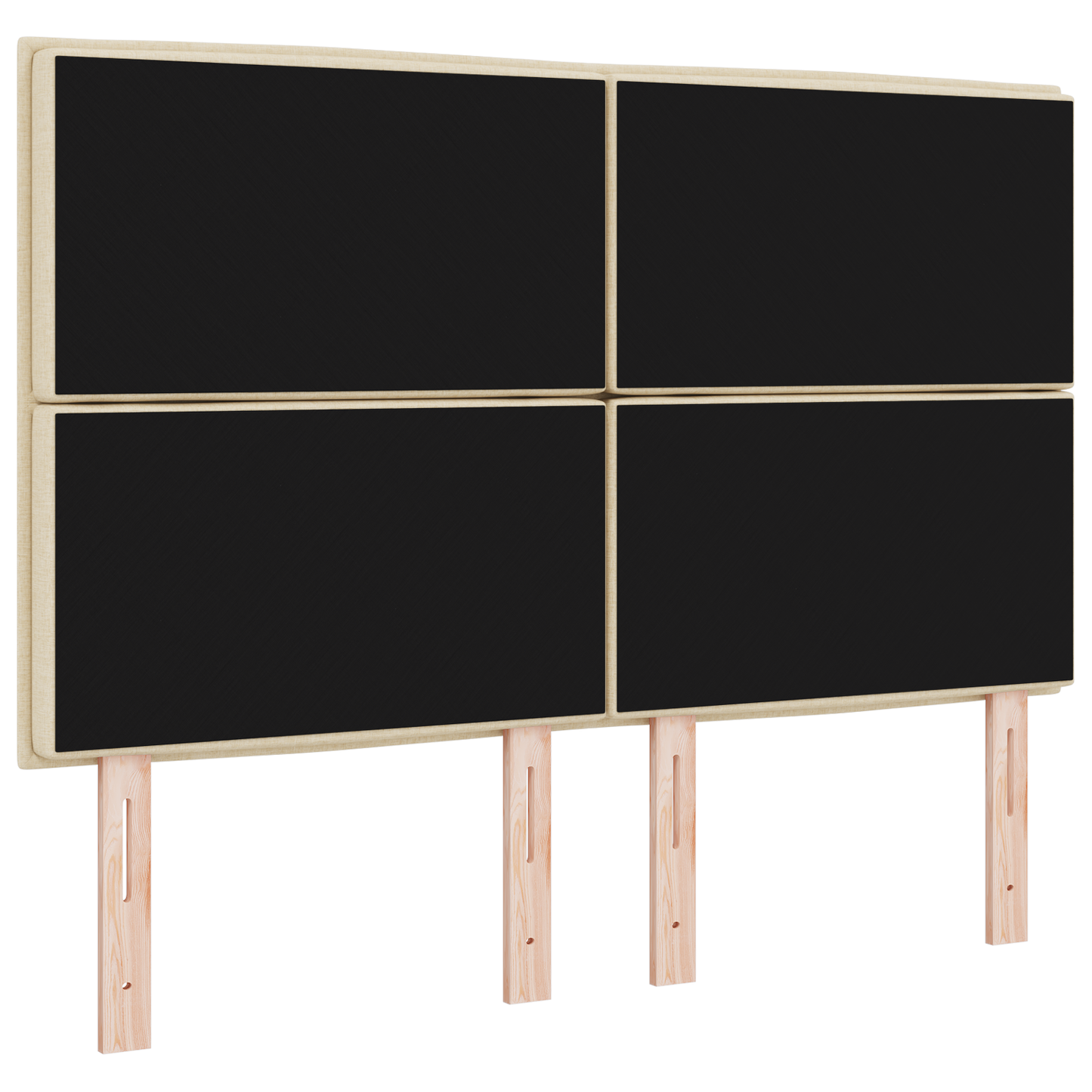 Sengegavl Linjer Design Creme 160 Cm Stof