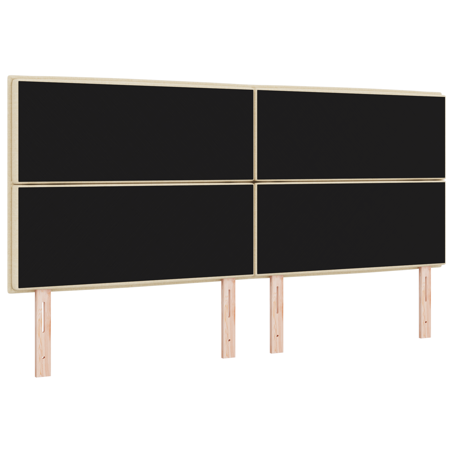 Sengegavl Linjer Design Creme 200 Cm Stof