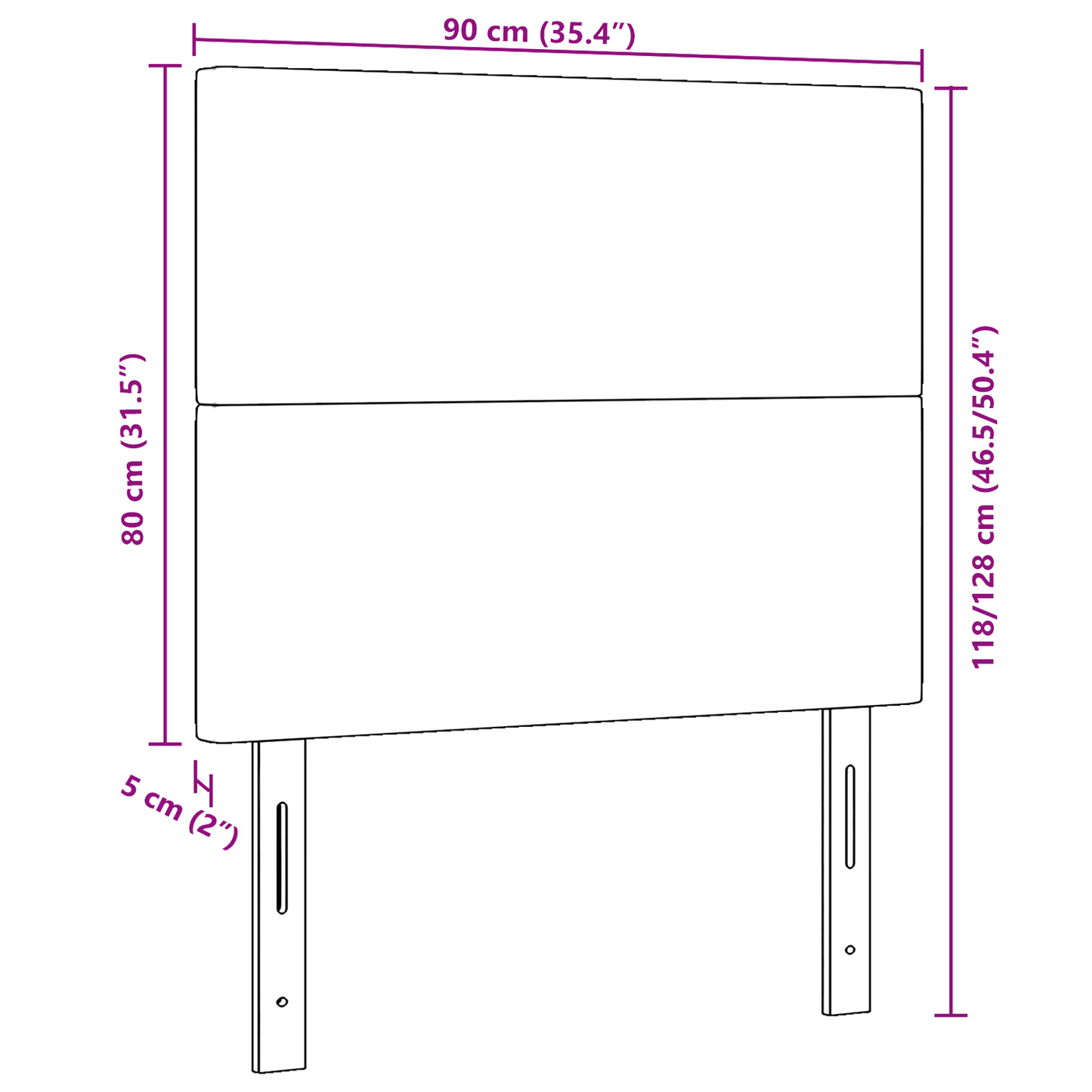 Sengegavl Enkel Design Creme 90 Cm Cordfløjl