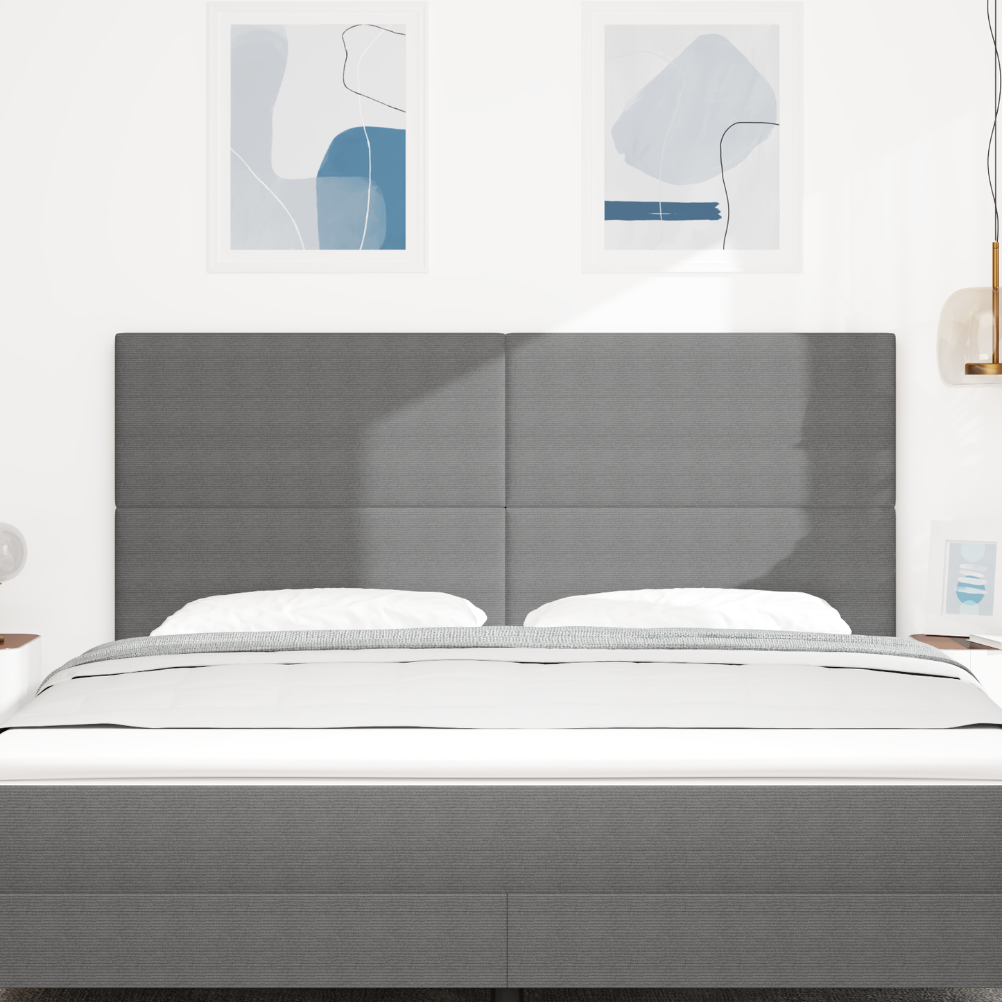 Senggavl Enkel Design Lysegrå 180 Cm Corduroy Stof