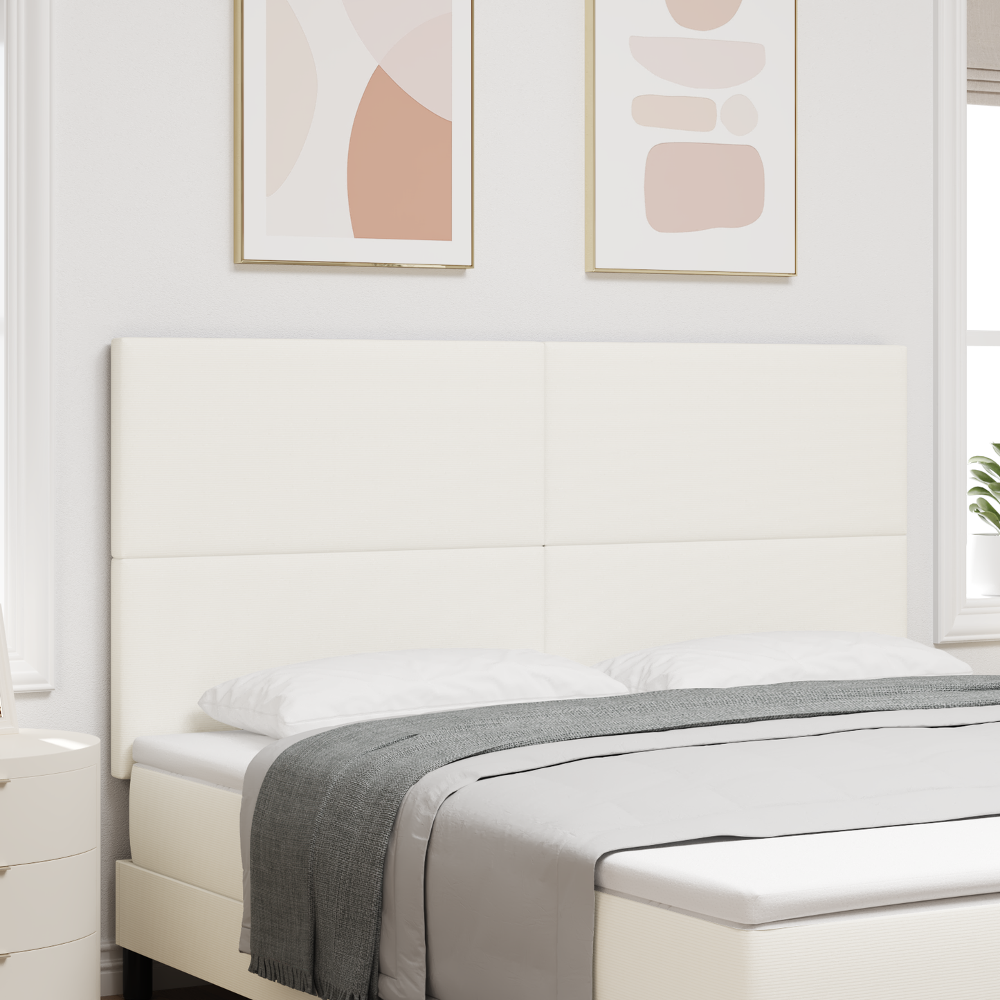 Senggavl Enkel Design Creme 180 Cm Cordfløjl