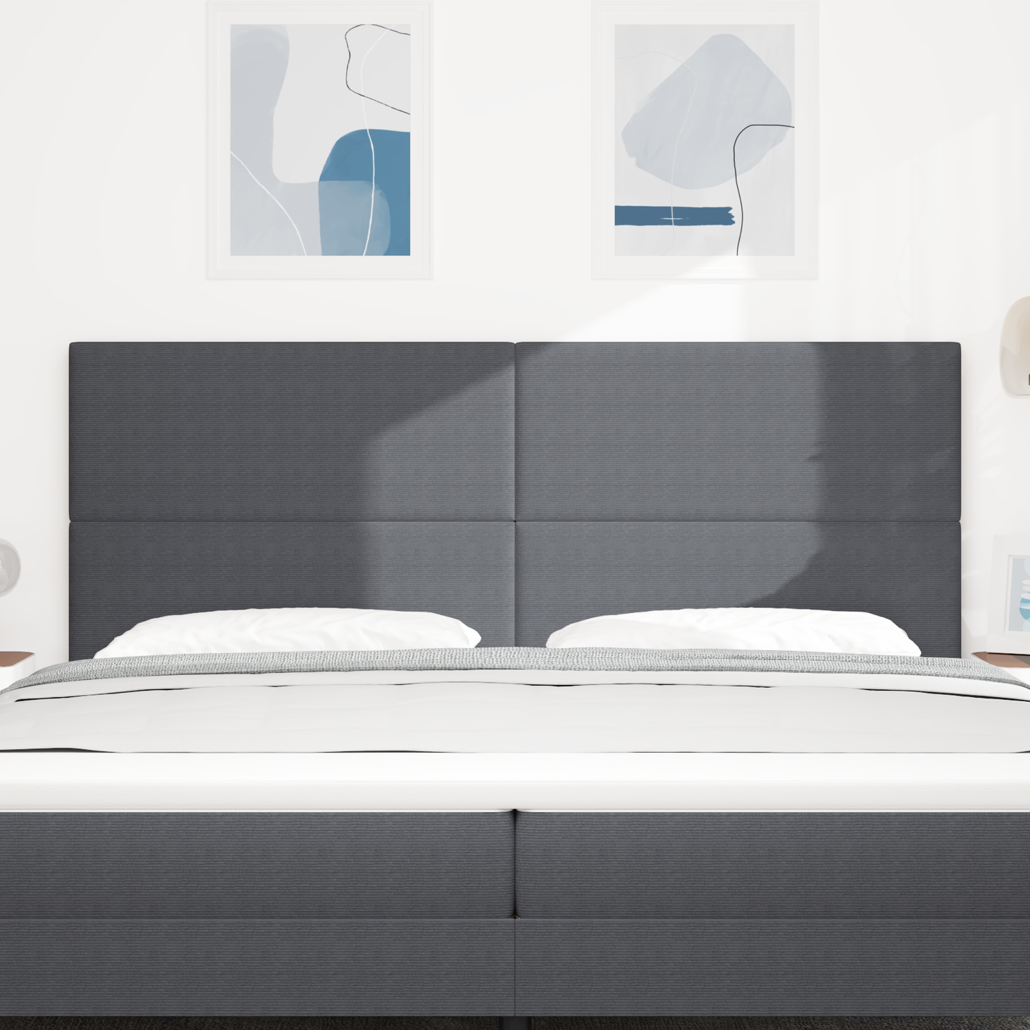 Sengegavl Enkel Design Mørkegrå 200 Cm Cordurojstof