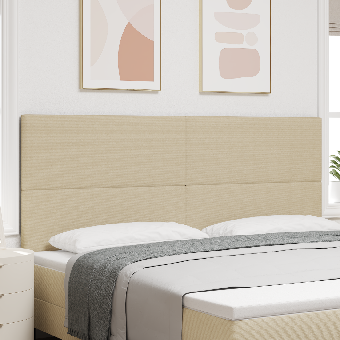 Sengegavl Enkel Design Lys Grågrøn 200 Cm Cordfløjl