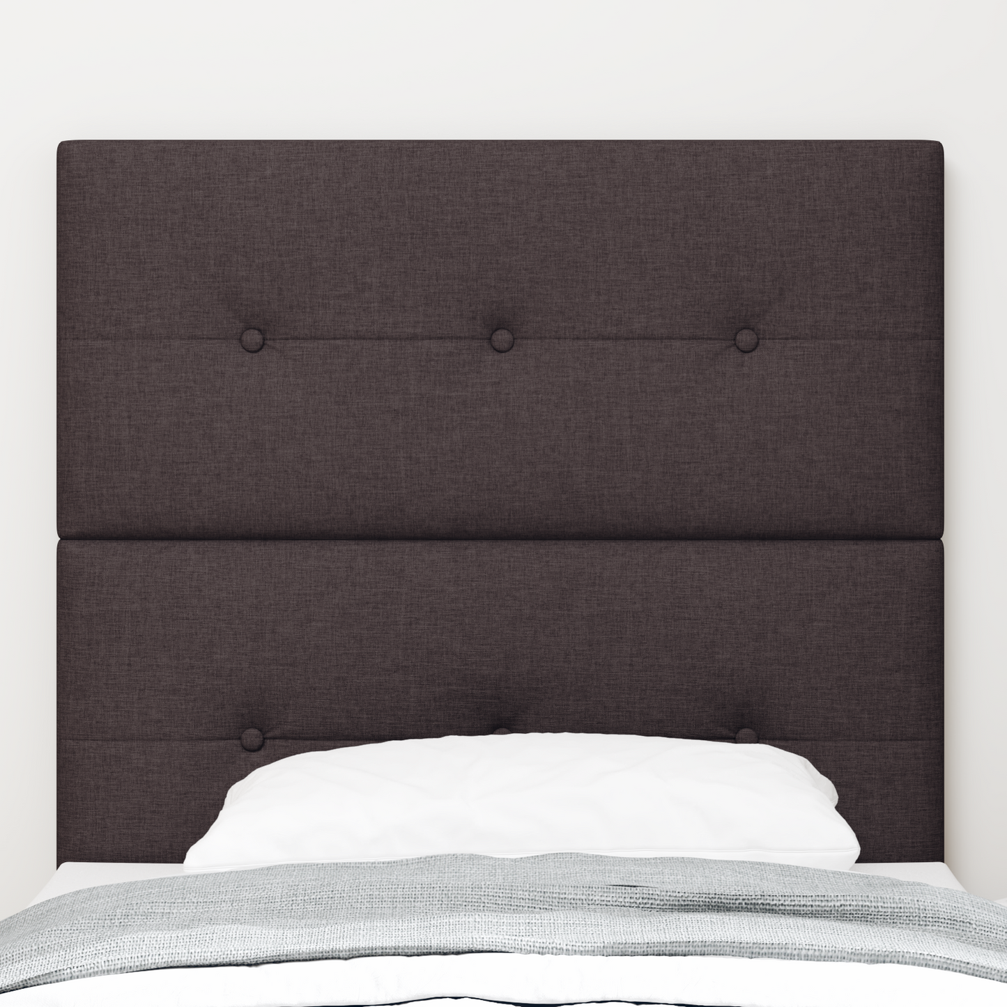 Hovedgavl Knapper Tufted Mørk Brun 80 Cm Stof