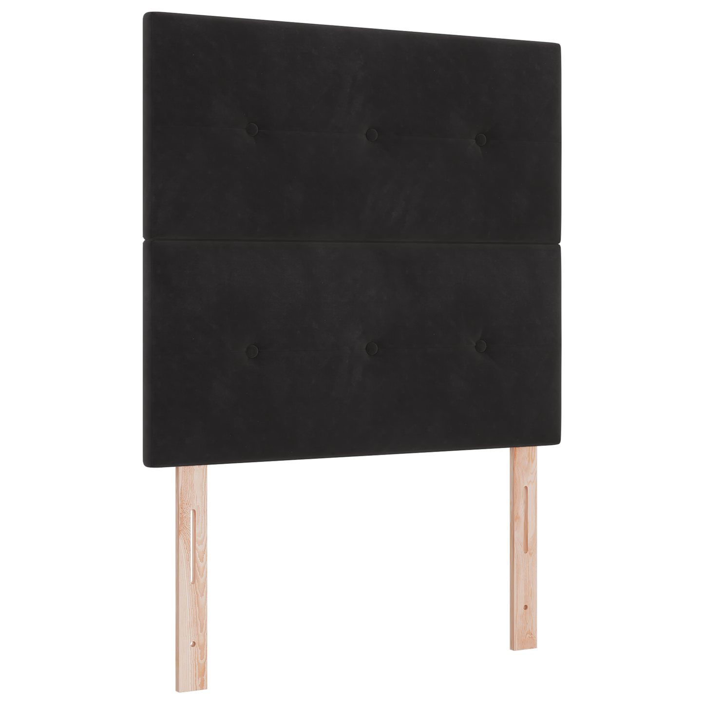 Sengegavl Med Knappet Polstring Sort 80 Cm Fløjl