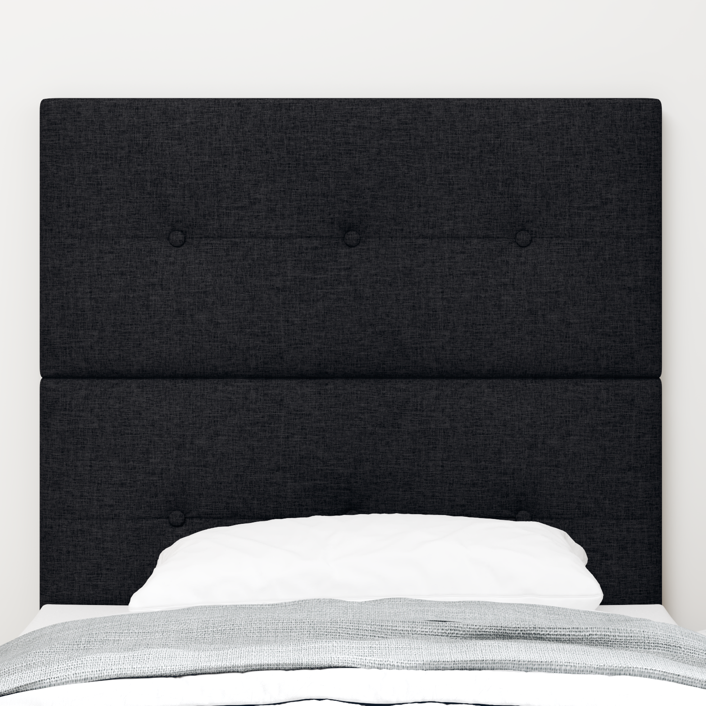 Hovedgavl Med Knapper Sort 90 Cm Stof