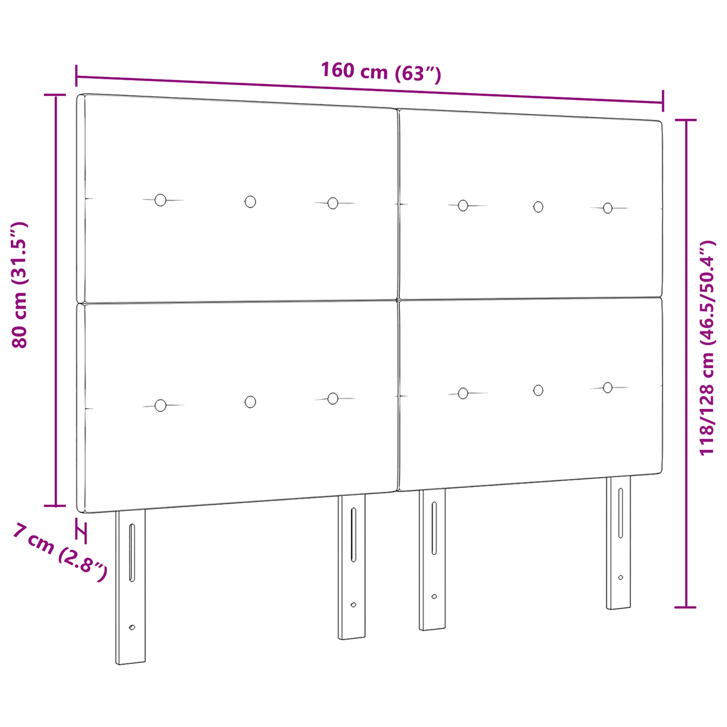 Senggavl Med Knapper Grå 160 Cm Stof