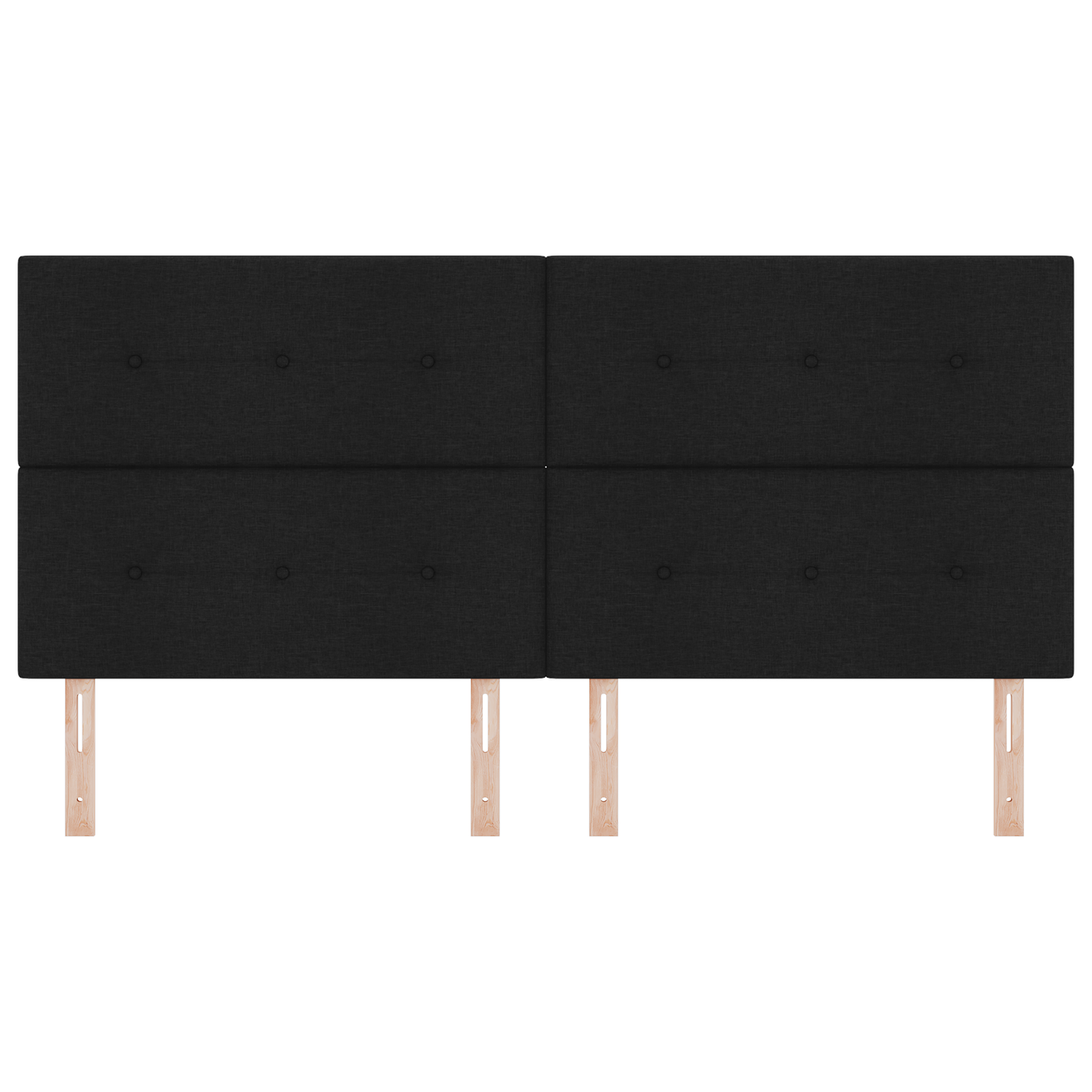 Sengegavl Med Knapper Sort 200 Cm Stof