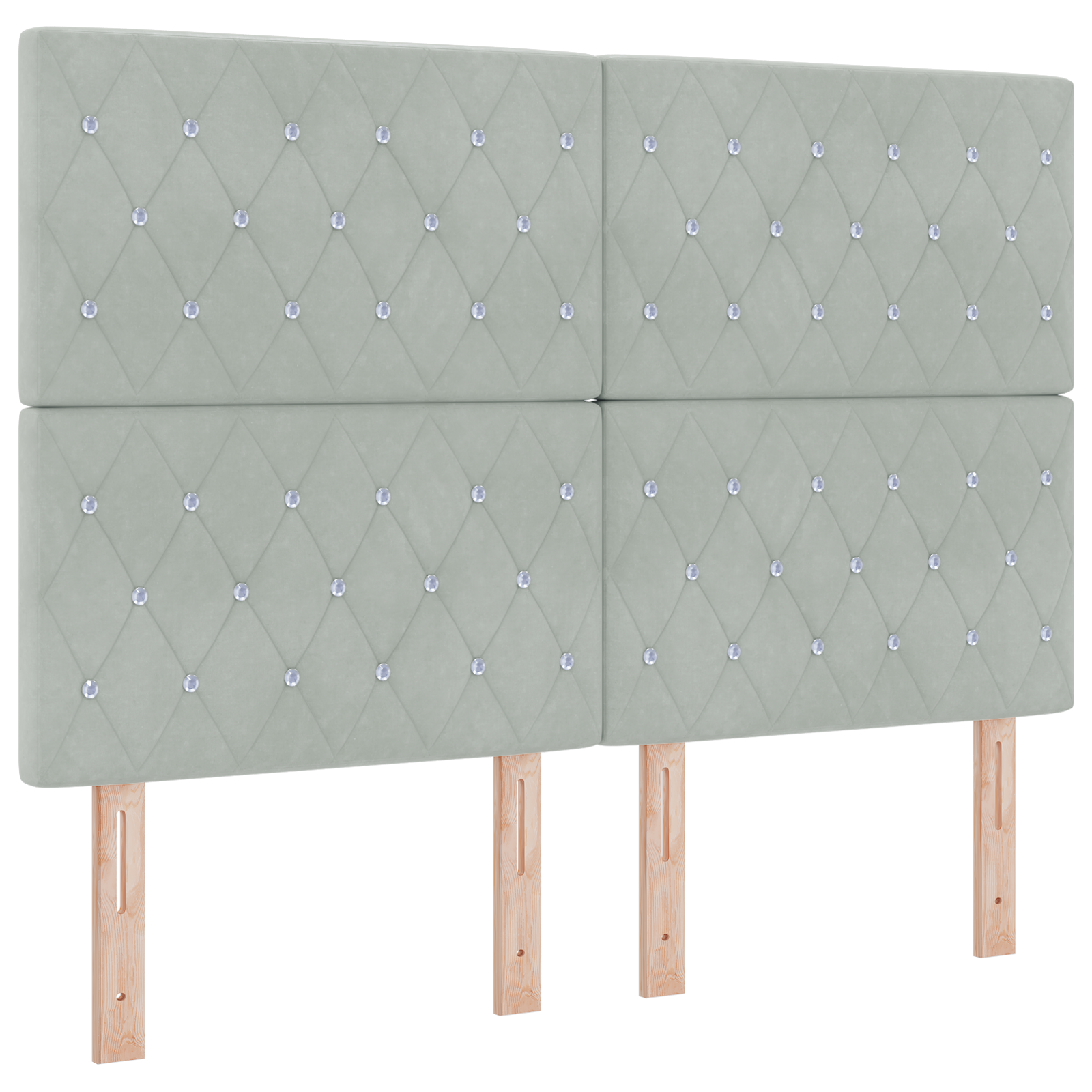 Led Hovedgavl, Lys Grå, 72 Cm, Velour - billede 2
