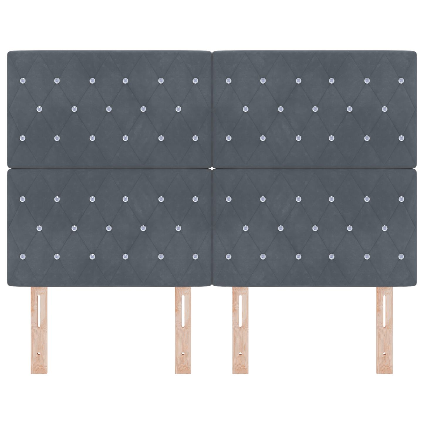 Led Sengegavl med Led -strimmellys Argyle med Hovedgærde Mørkegrå 80 Cm Fløjl - billede 5