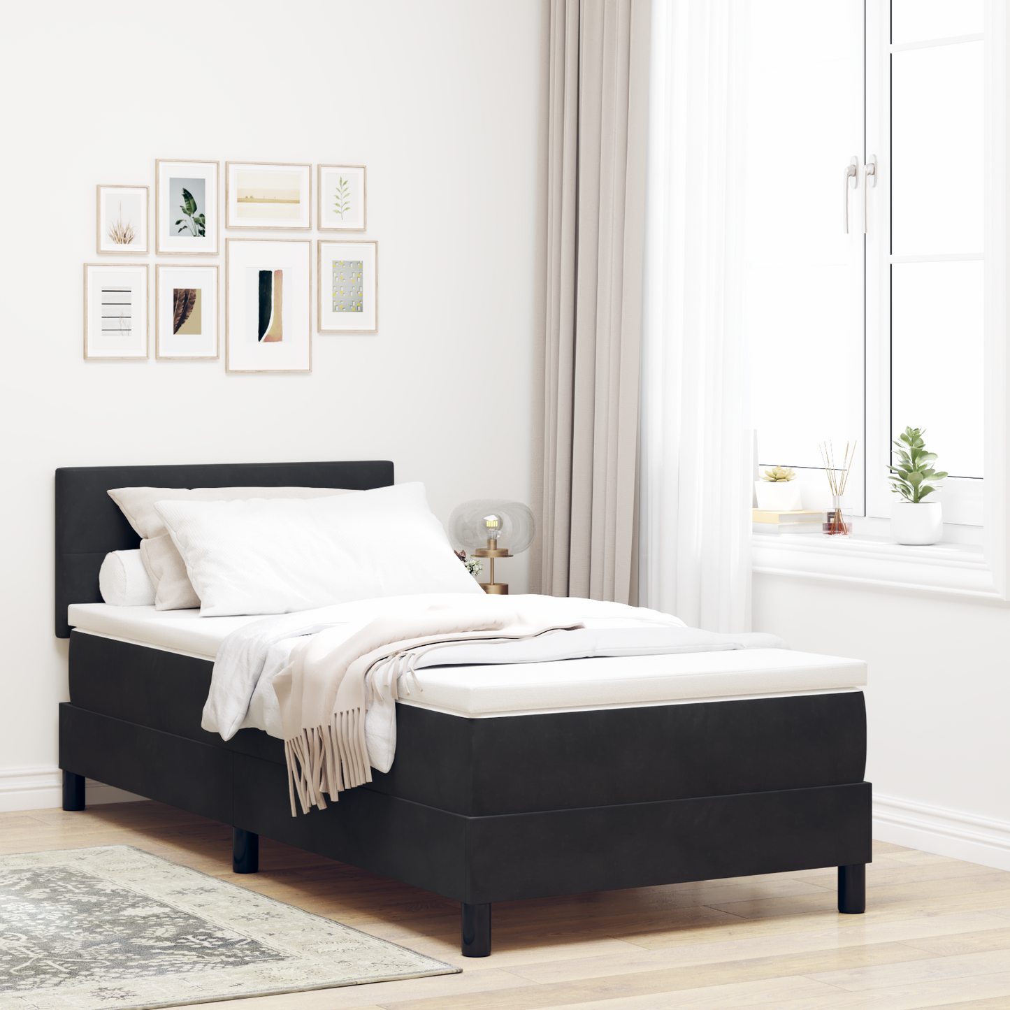 Boxmadras Seng Med Madras Med Madras Sort 100 X 200 Cm Stof
