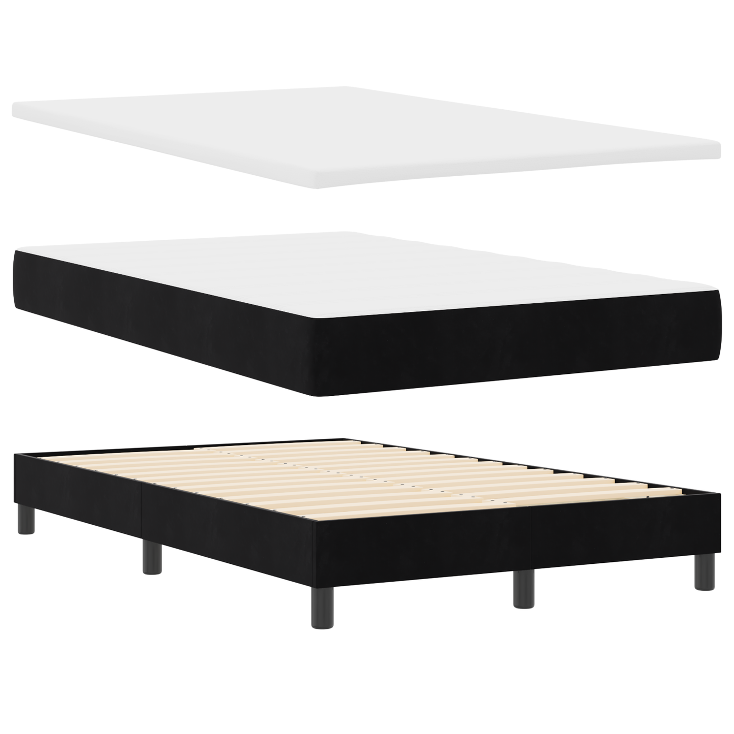 Boxmadras Seng Med Madras Med Madras Sort 120 X 200 Cm Stof