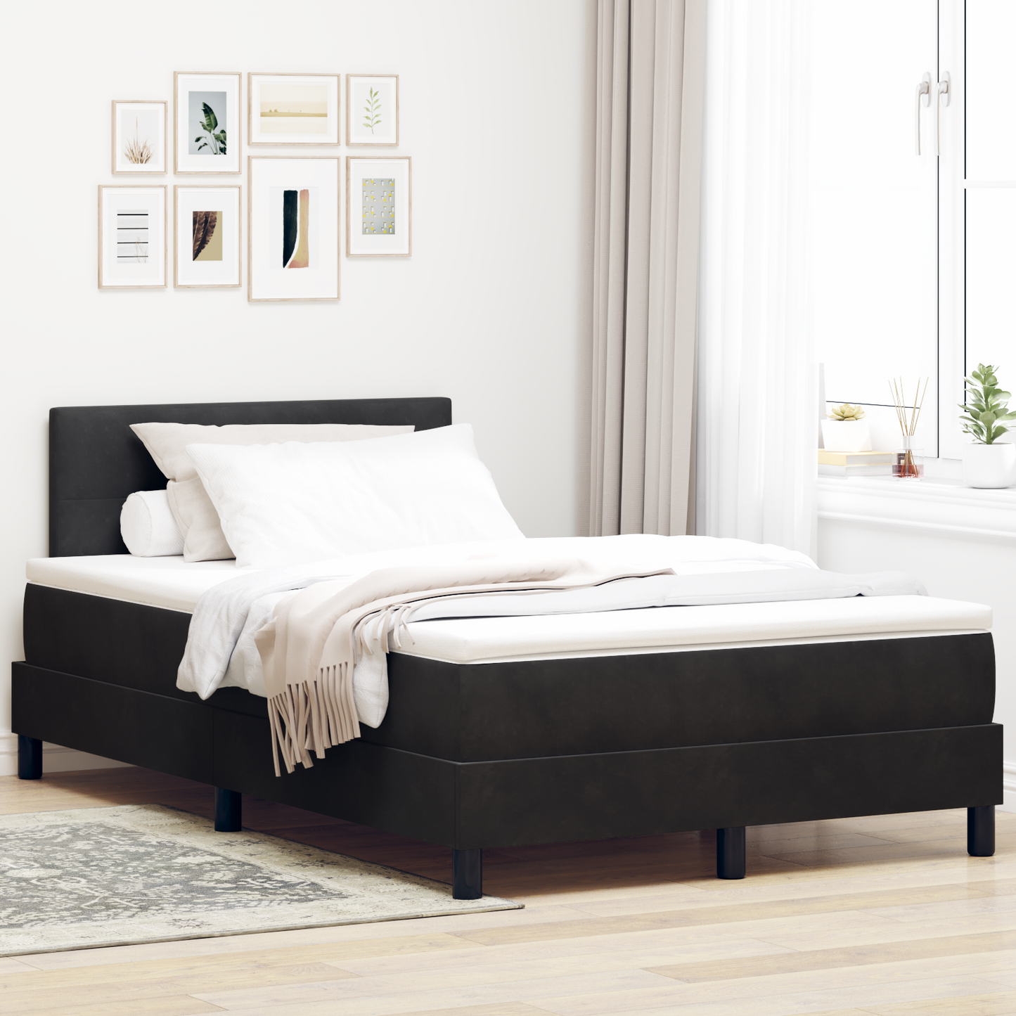 Boxmadras Seng Med Madras Med Madras Sort 120 X 200 Cm Stof