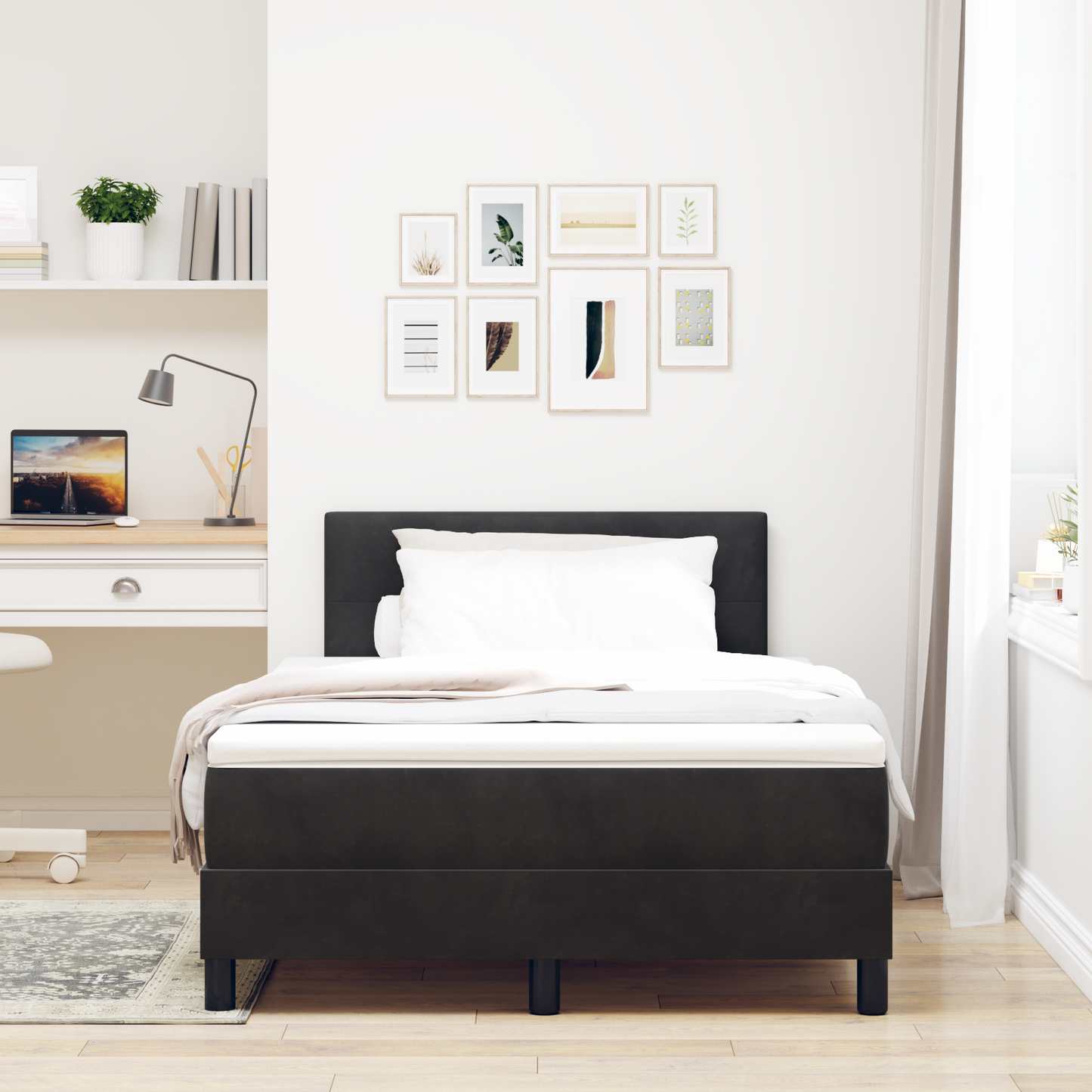 Boxmadras Seng Med Madras Med Madras Sort 120 X 200 Cm Stof