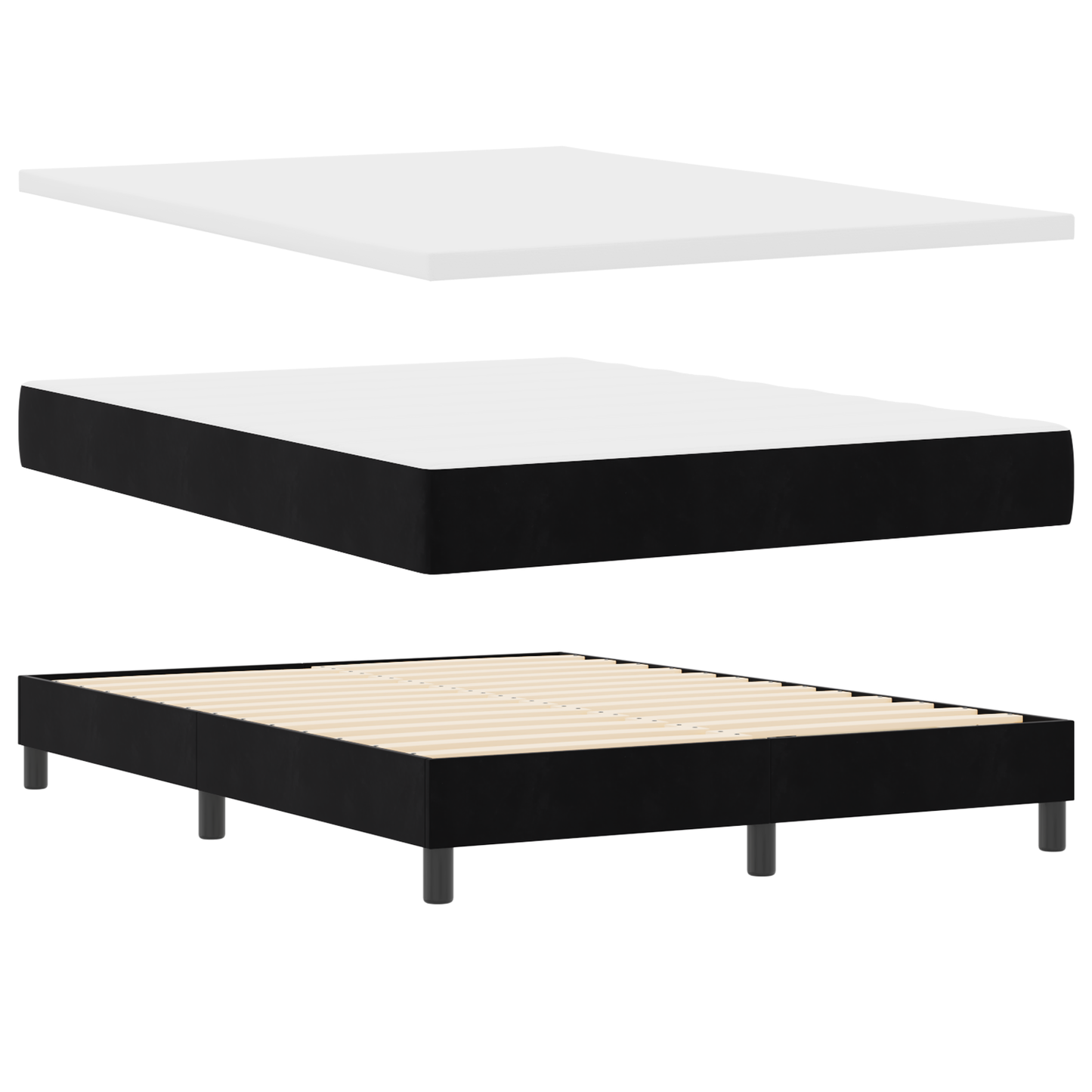 Boxmadras Seng Med Madras Med Madras Sort 140 X 200 Cm Stof