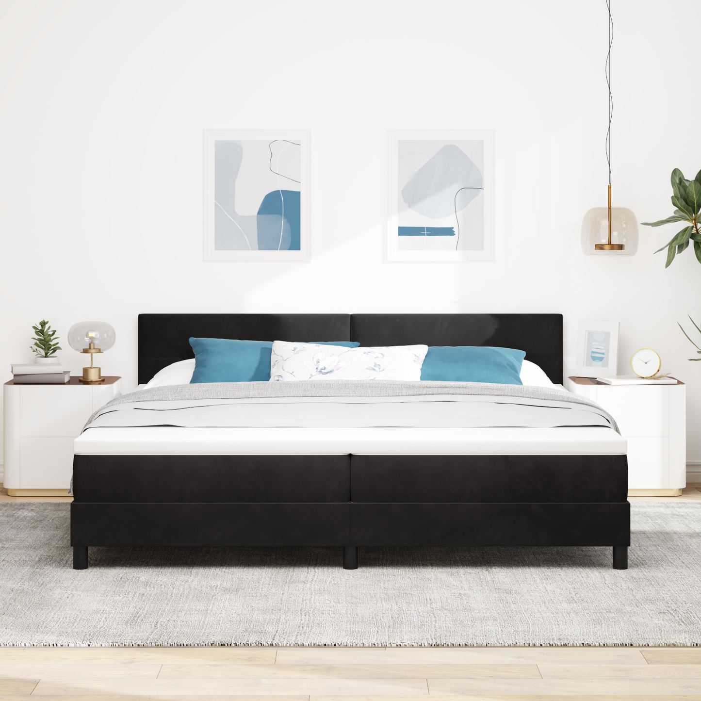 Boxmadras Seng Med Madras Med Madras Sort 200 X 200 Cm Stof