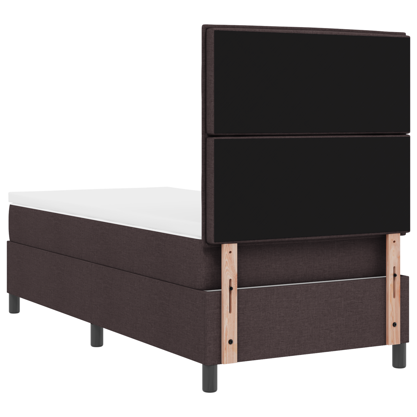 Box Spring Seng Med Madras Mørkebrun 90 X 200 Cm Stof