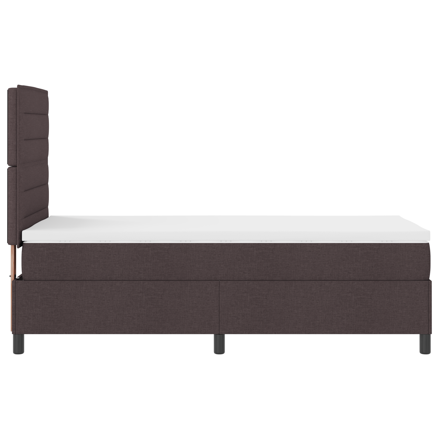 Box Spring Seng Med Madras Mørkebrun 90 X 200 Cm Stof