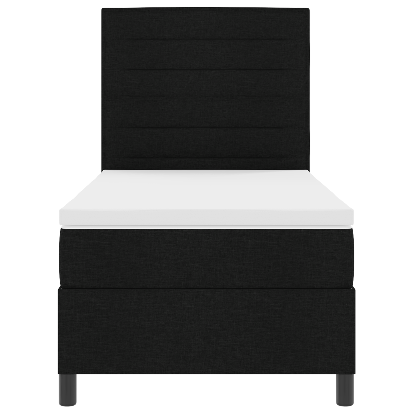Box Spring Seng Med Madras Sort 100 X 200 Cm Stof