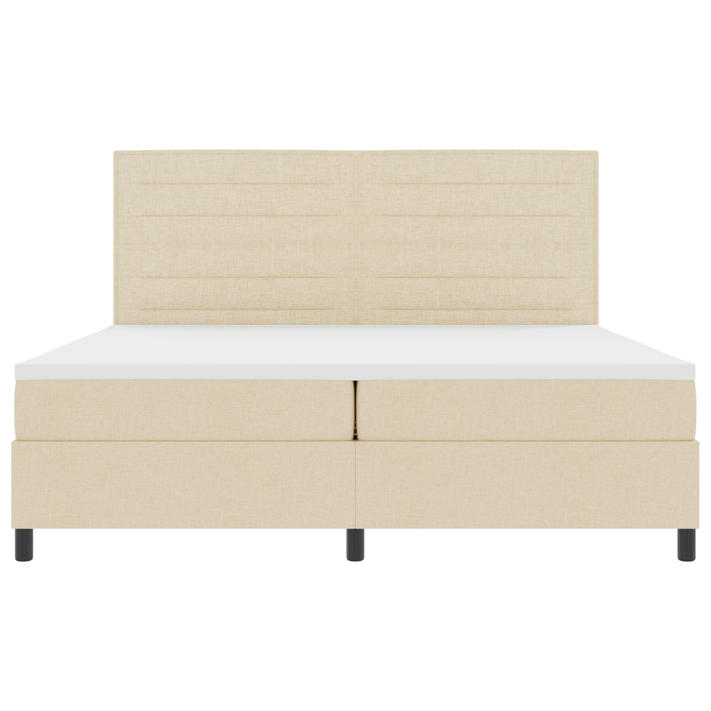Box Spring Seng Med Madras Creme 200 X 200 Cm Stof