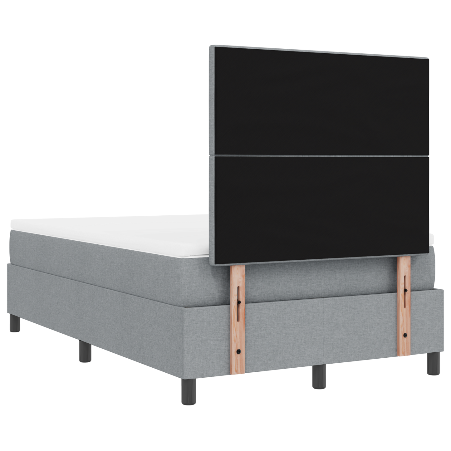 Box Spring Seng Med Madras Lysegrå 120X200 Cm Stof