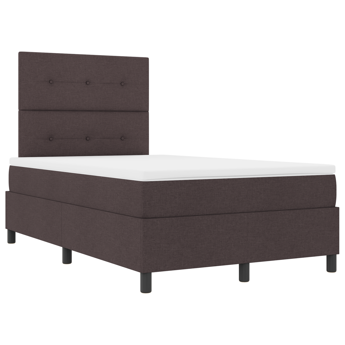 Box Spring Seng Med Madras Mørkebrun 120 X 200 Cm Stof