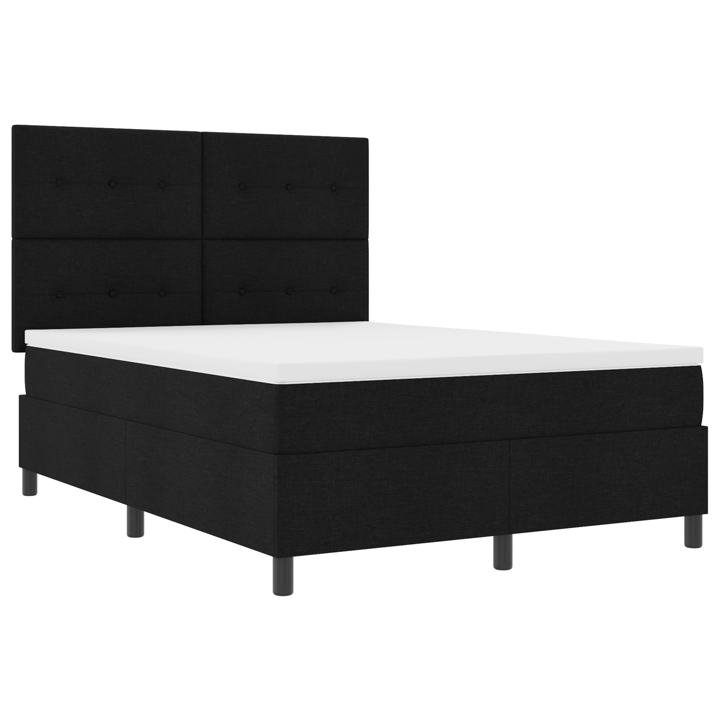Box Spring Seng Med Madras Sort 140 X 200 Cm Stof