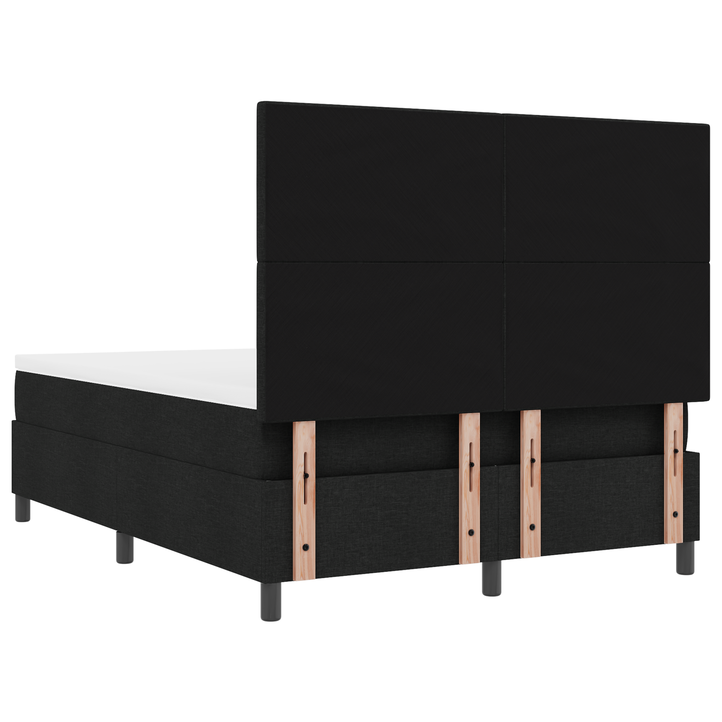 Box Spring Seng Med Madras Sort 140 X 200 Cm Stof