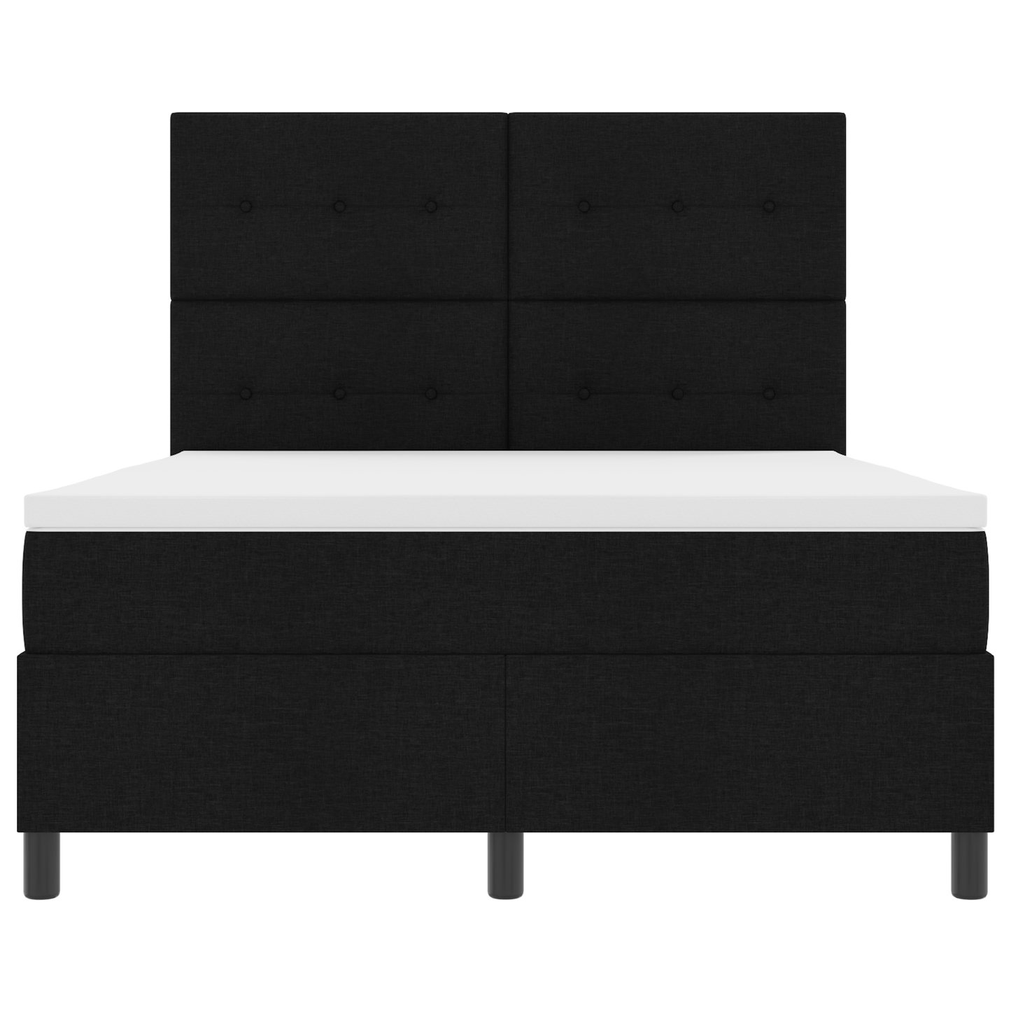 Box Spring Seng Med Madras Sort 140 X 200 Cm Stof