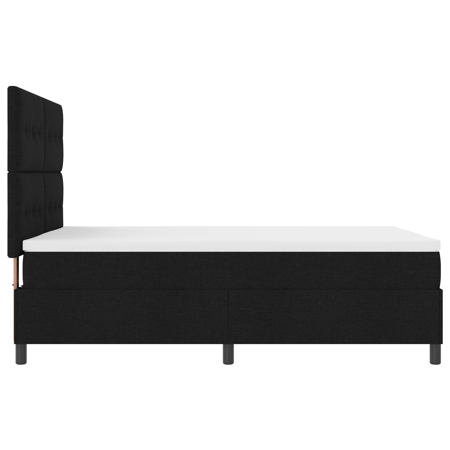 Box Spring Seng Med Madras Sort 140 X 200 Cm Stof