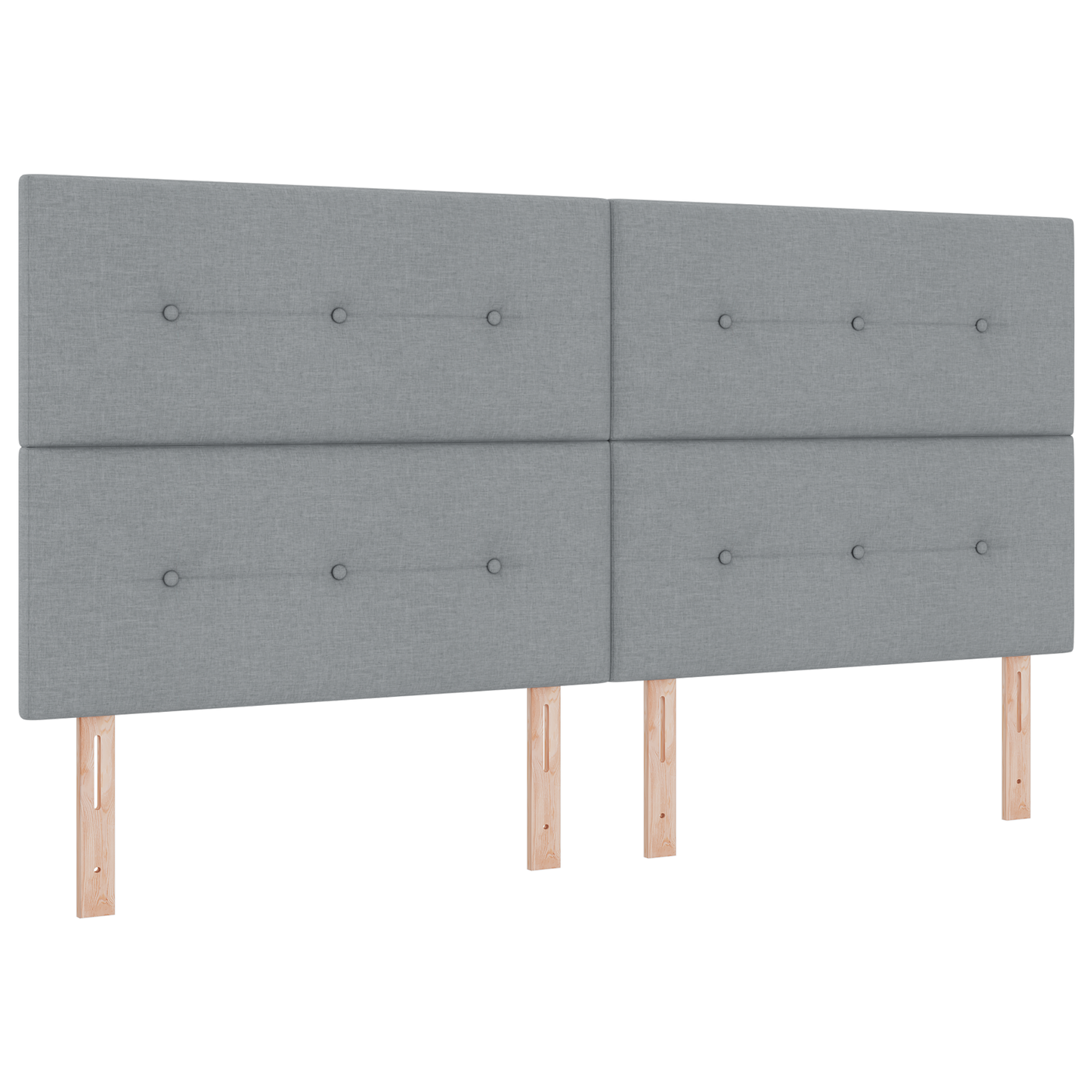 Box Spring Seng Med Madras Lys Grå 200X200 Cm Stof