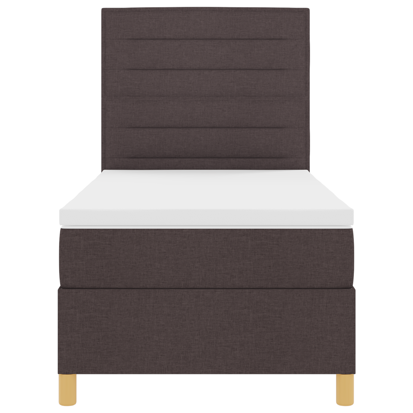 Box Spring Seng Med Hovedgærde Mørkebrun 90 X 200 Cm Stof