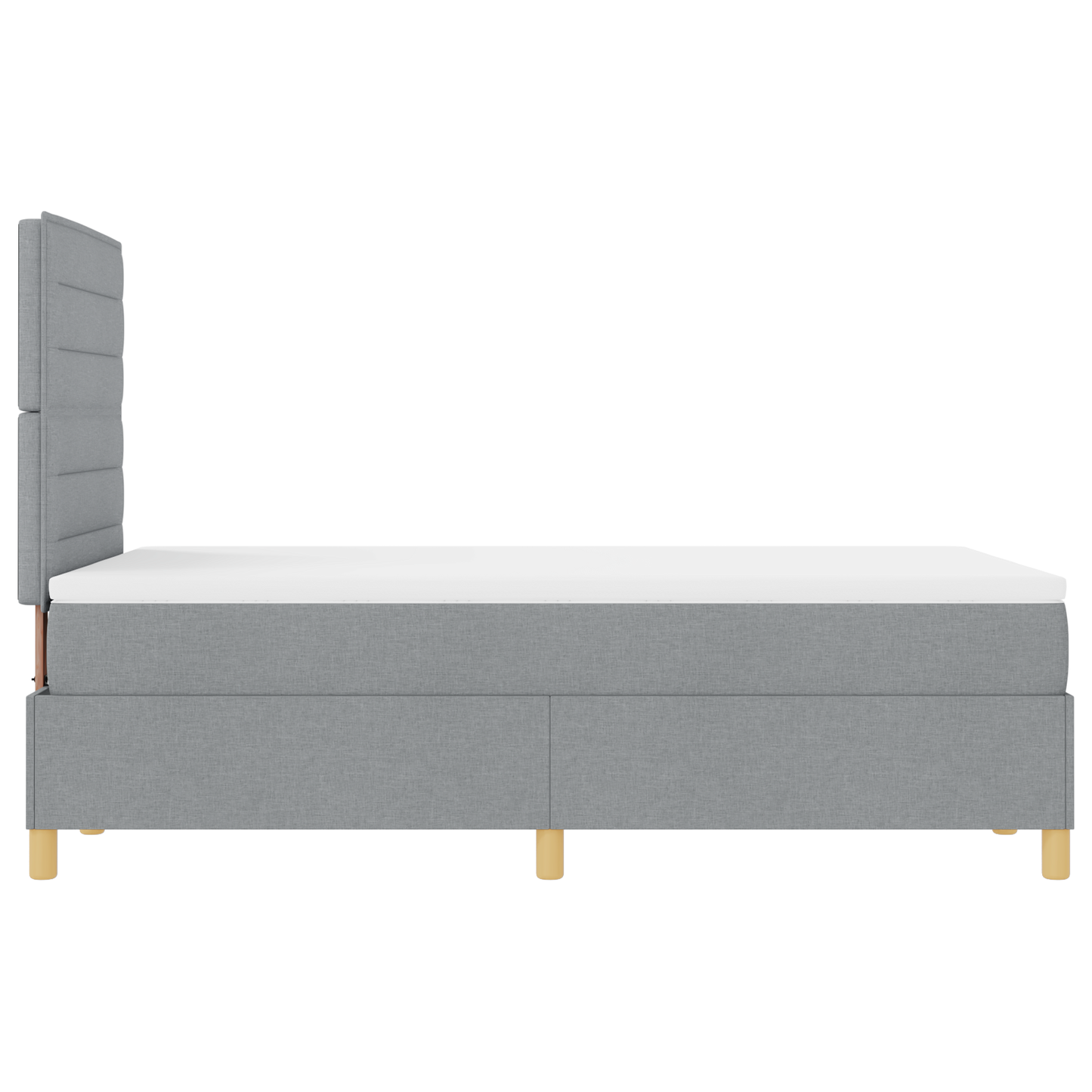 Box Spring Seng Med Hovedgærde Lysegrå 120 X 200 Cm Stof