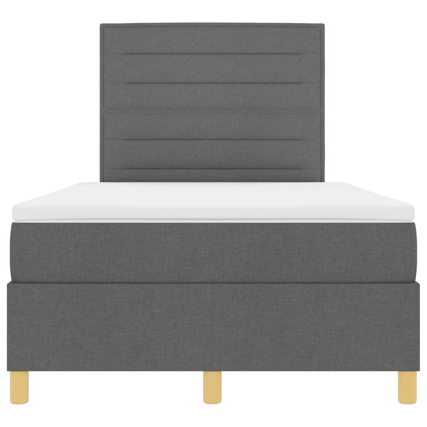Box Spring Seng Med Hovedgærde Mørkegrå 120 X 200 Cm Stof