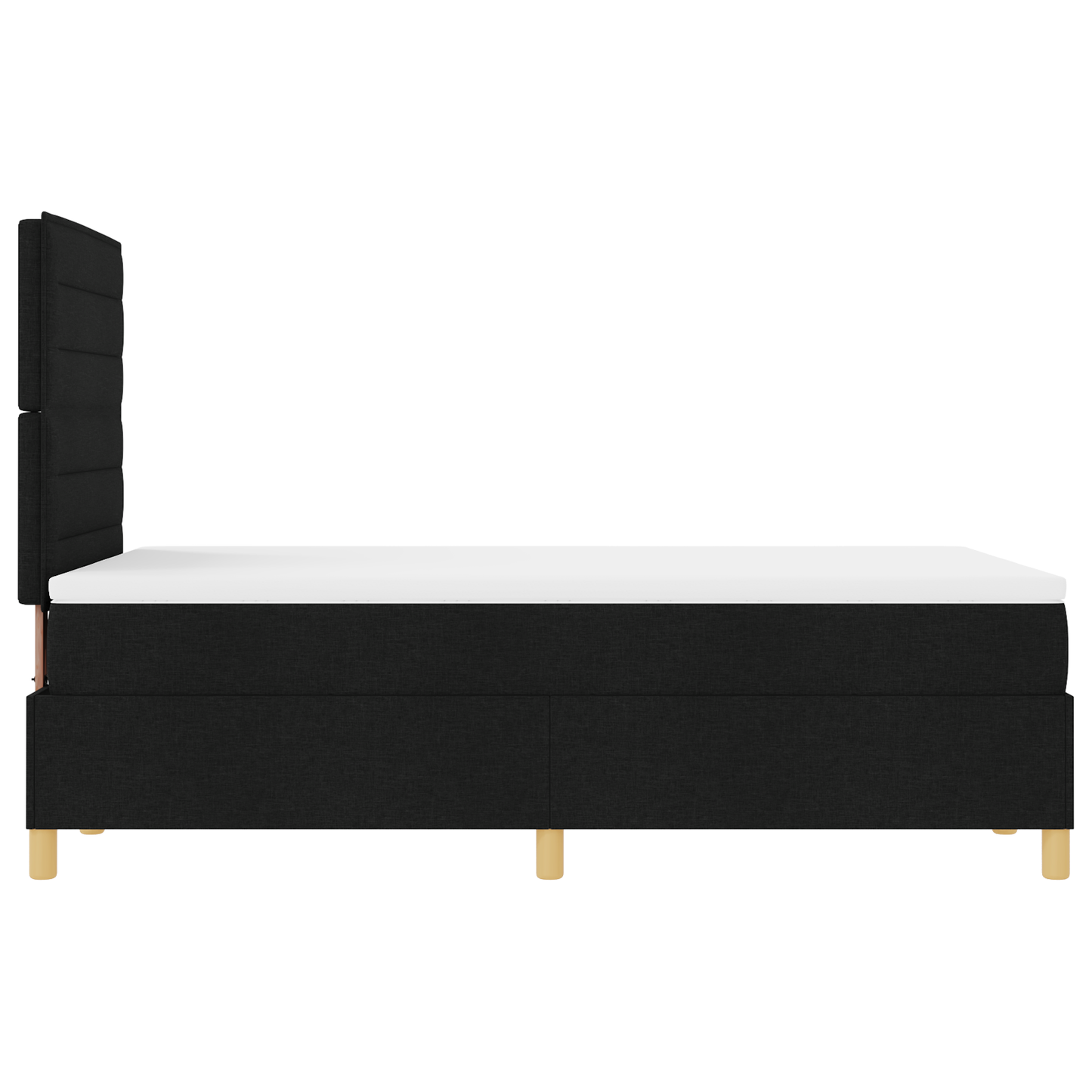 Box Spring Seng Med Hovedgærde Sort 120 X 200 Cm Stof