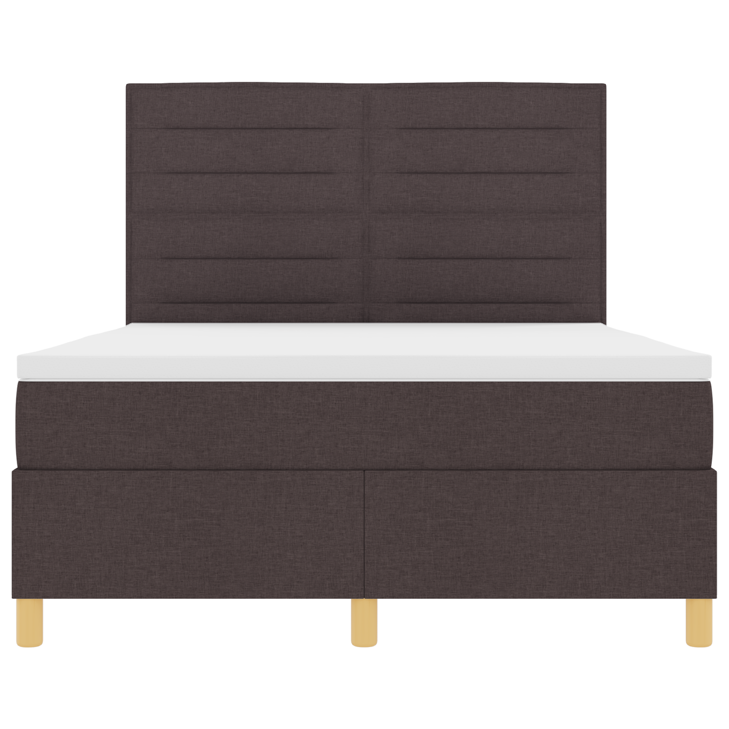 Box Spring Seng Med Hovedgærde Mørkebrun 140 X 190 Cm Stof