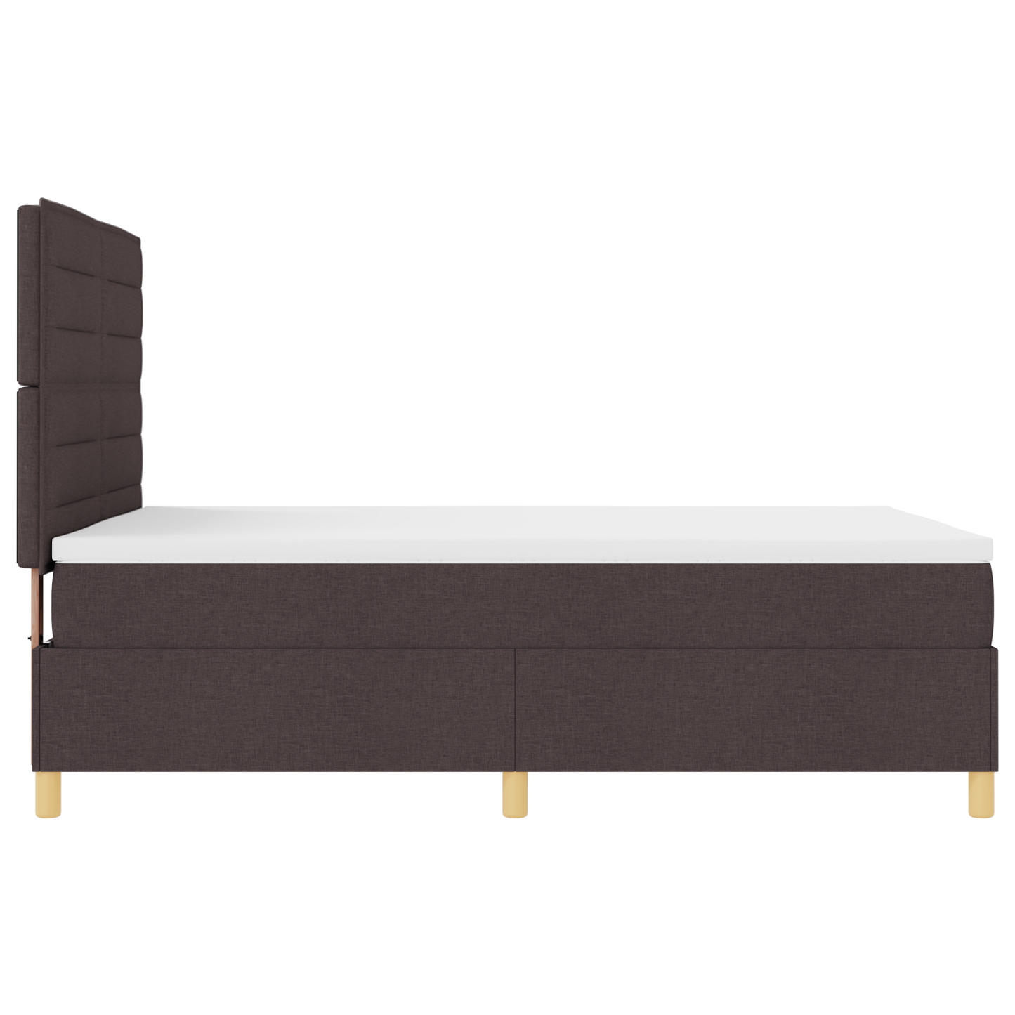 Box Spring Seng Med Hovedgærde Mørkebrun 140 X 190 Cm Stof