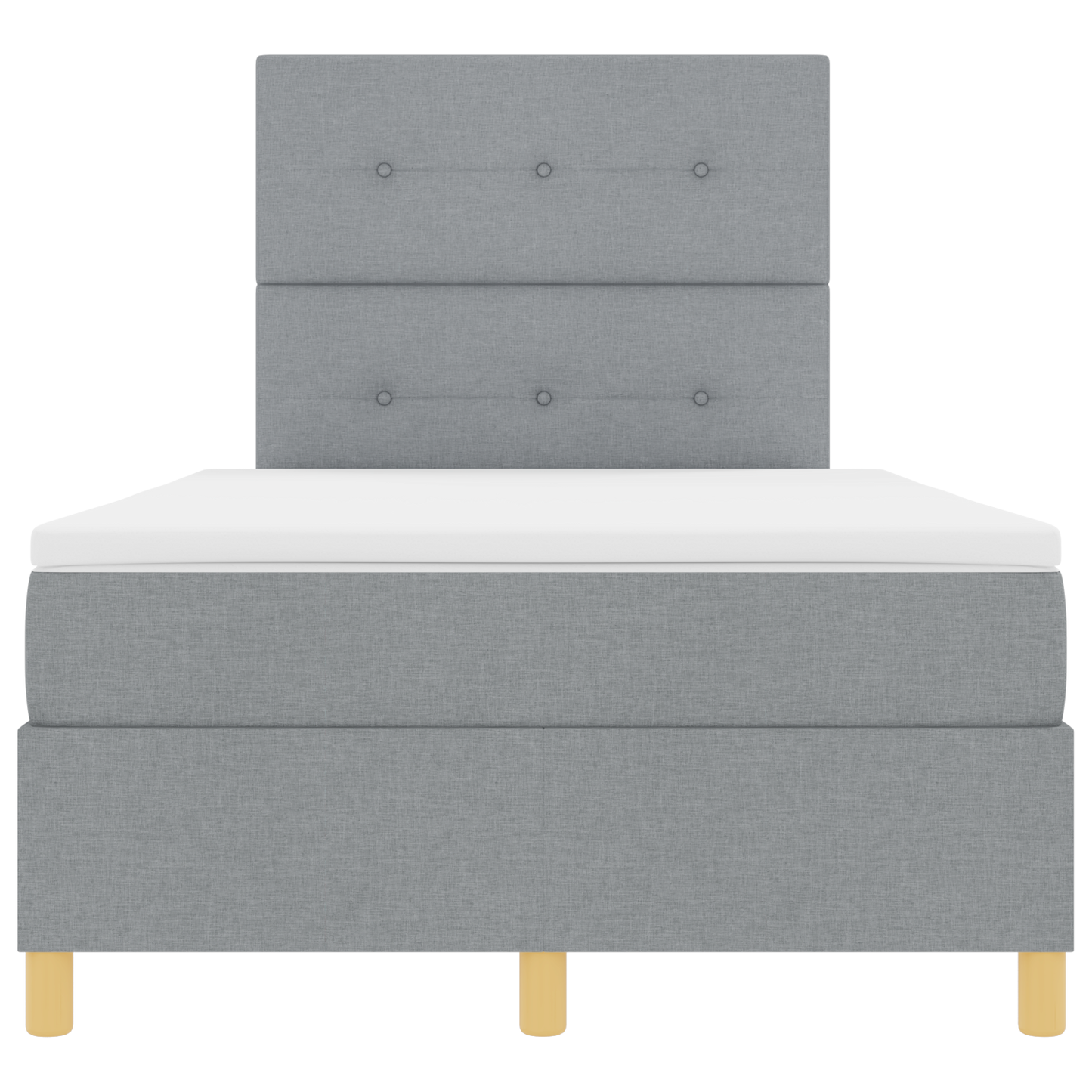 Box Spring Seng Med Hovedgærde Lysegrå 120 X 200 Cm Stof