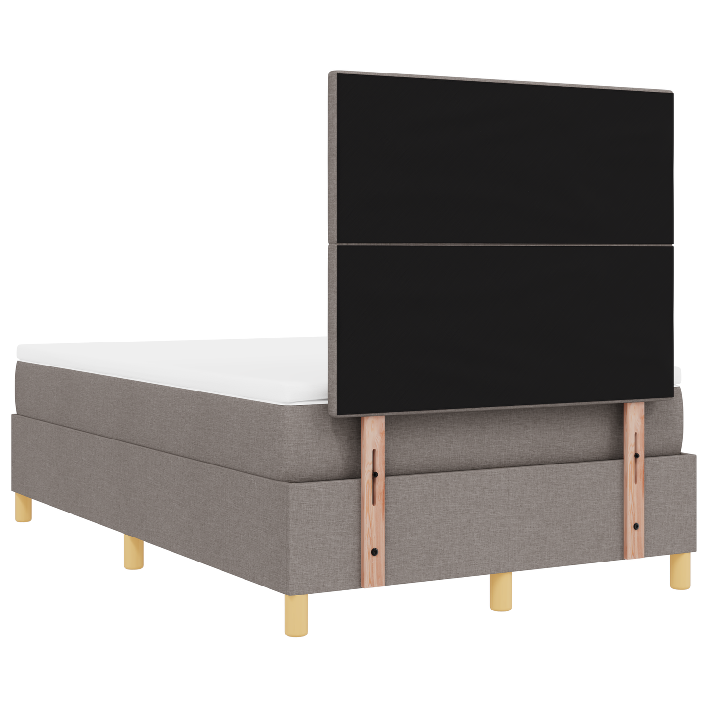 Box Spring Seng Med Hovedgærde Gråbrun 120 X 200 Cm Stof
